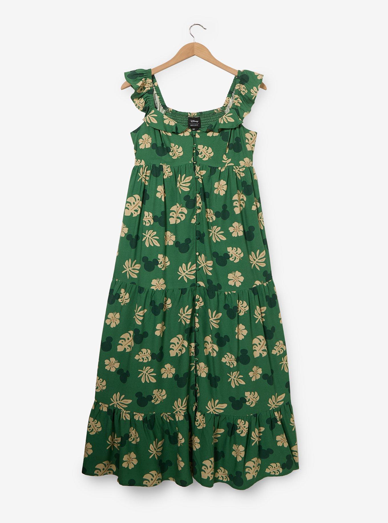 Disney Mickey Mouse Tropical Allover Print Plus Size Maxi Dress - BoxLunch Exclusive, , hi-res