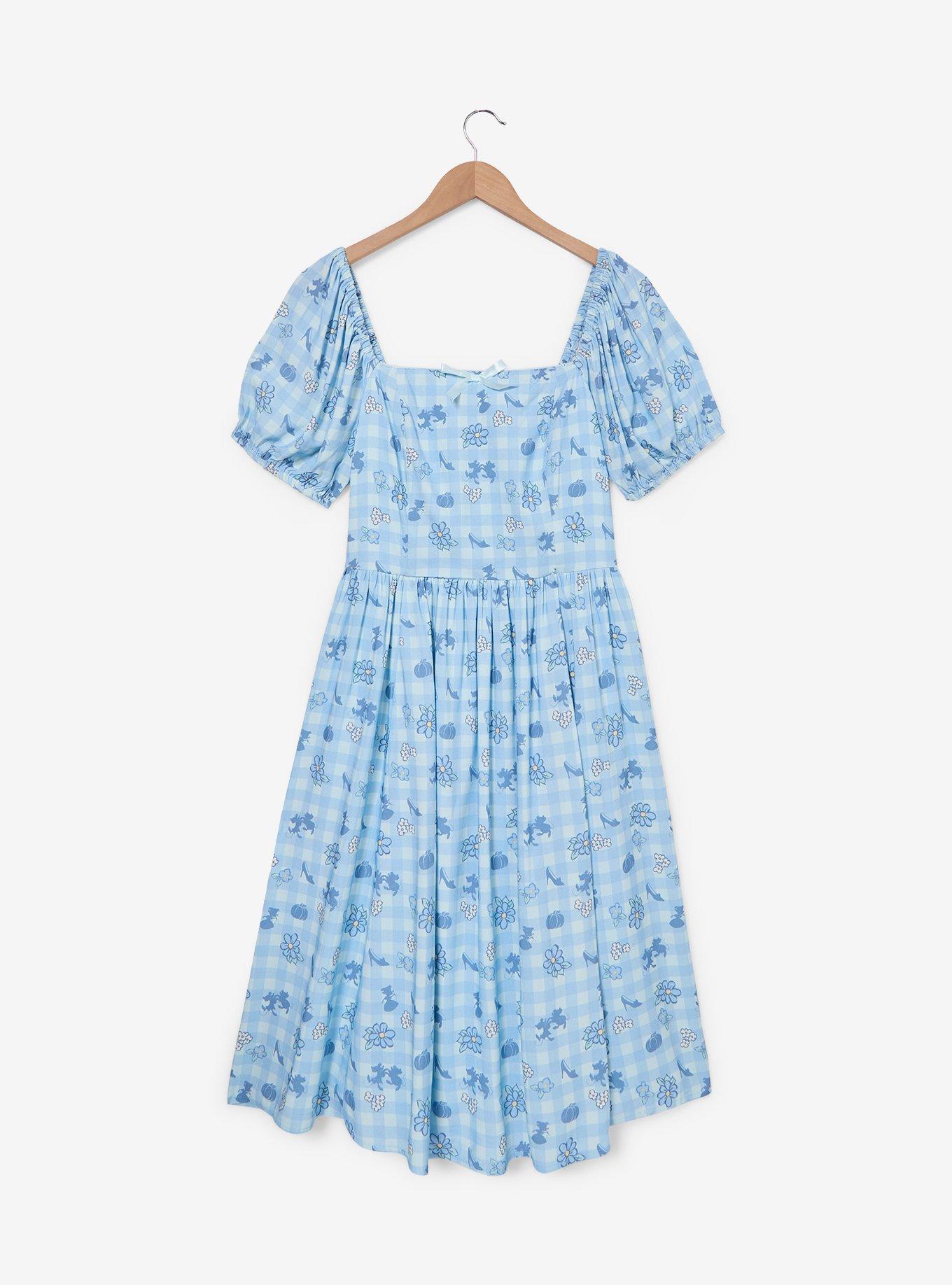 Disney Cinderella Gingham Plus Size Midi Dress &mdash; BoxLunch Exclusive, , hi-res