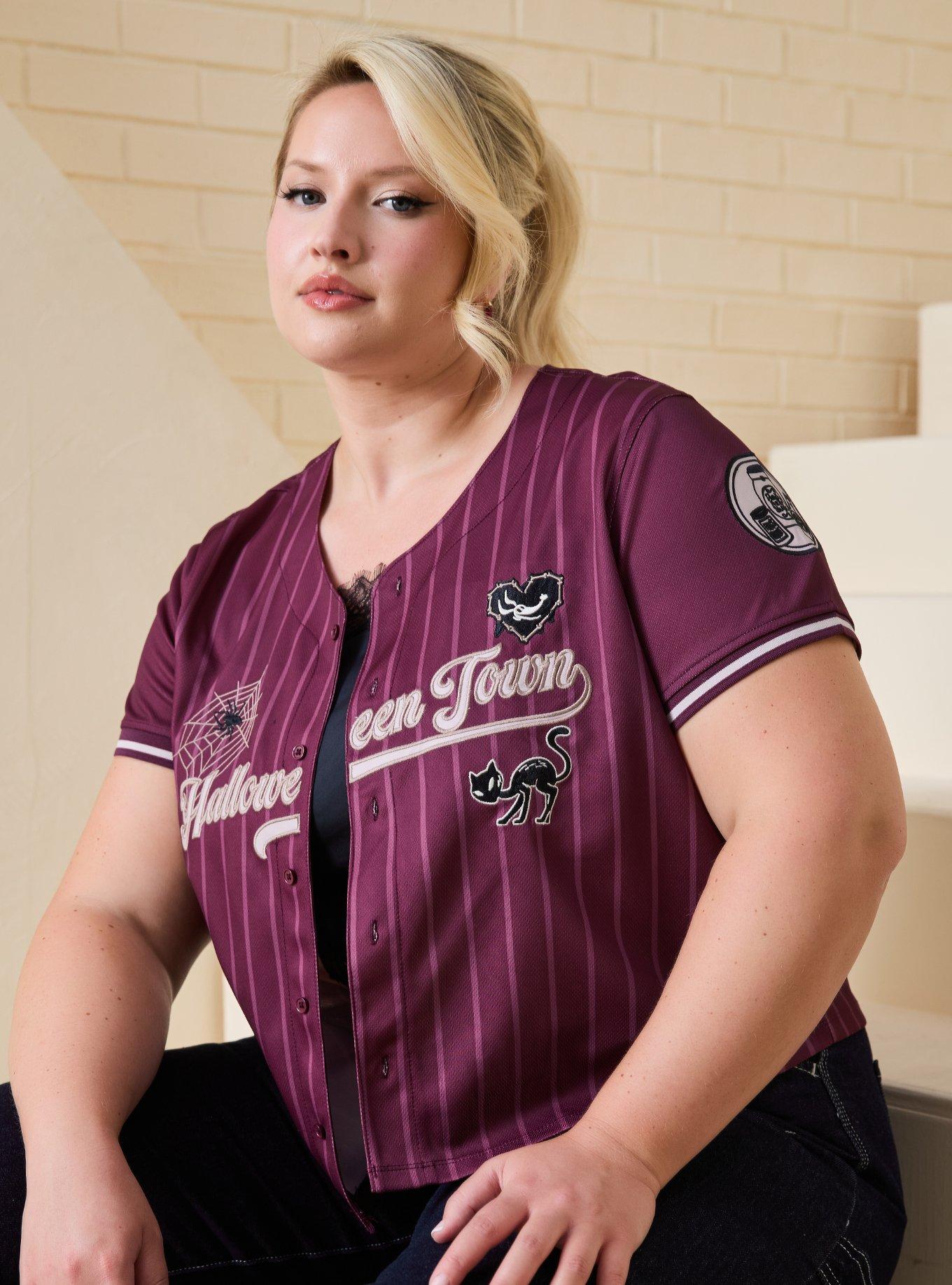 Disney The Nightmare Before Christmas Sally Women's Plus Cropped Baseball Jersey - BoxLunch Exclusive