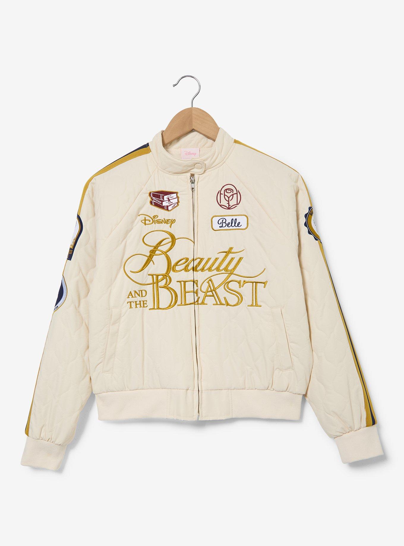Disney Beauty and The Beast Belle Women's Cropped Quilted Racing Jacket - BoxLunch Exclusive, , hi-res