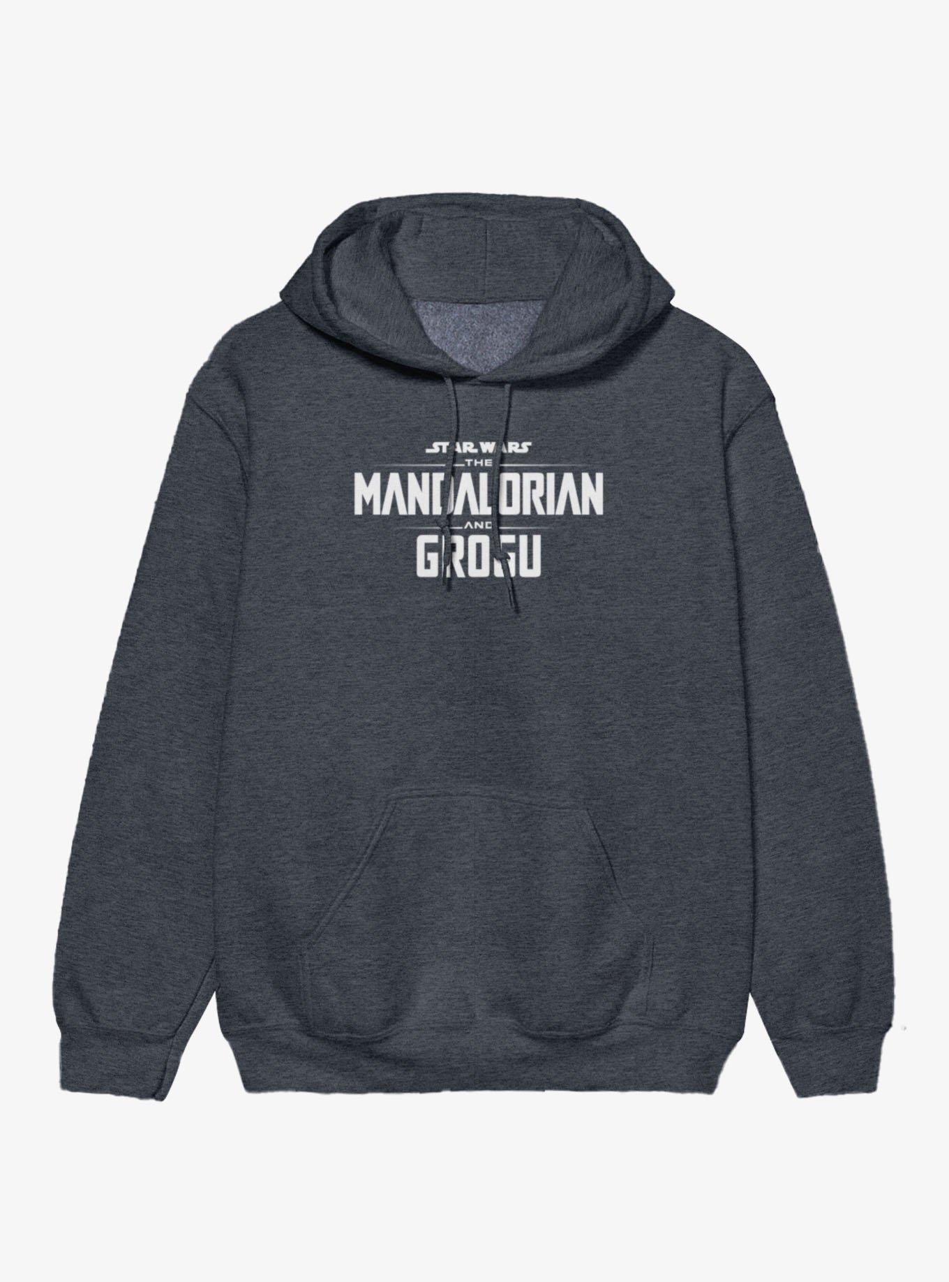 The Mandalorian And Grogu Movie Logo Hoodie, DARK HEATHER, hi-res view 1