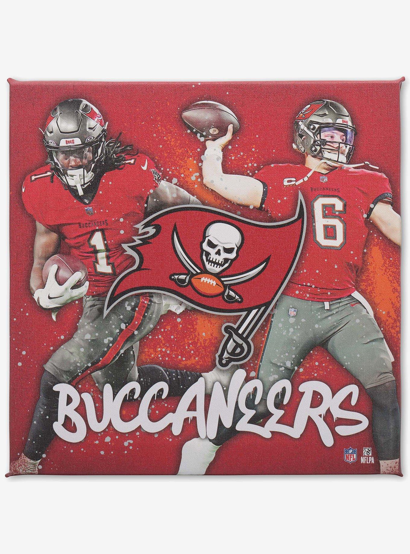 NFL Tampa Bay Buccaneers Rachaad White & Baker Mayfield Painterly Splash Canvas Wall Decor