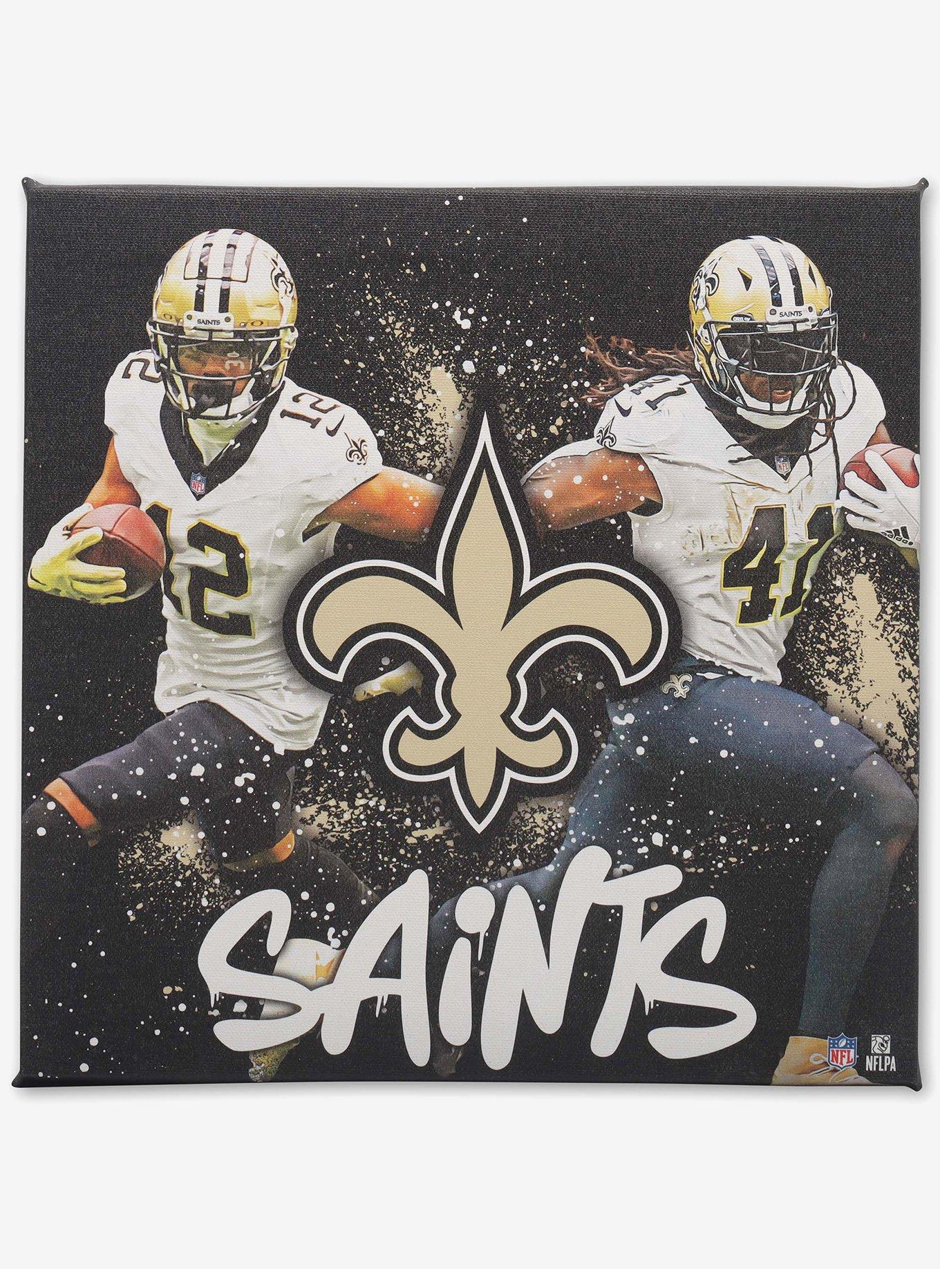 NFL New Orleans Saints Chris Olave & Alvin Kamara Painterly Splash Canvas Wall Decor, , hi-res