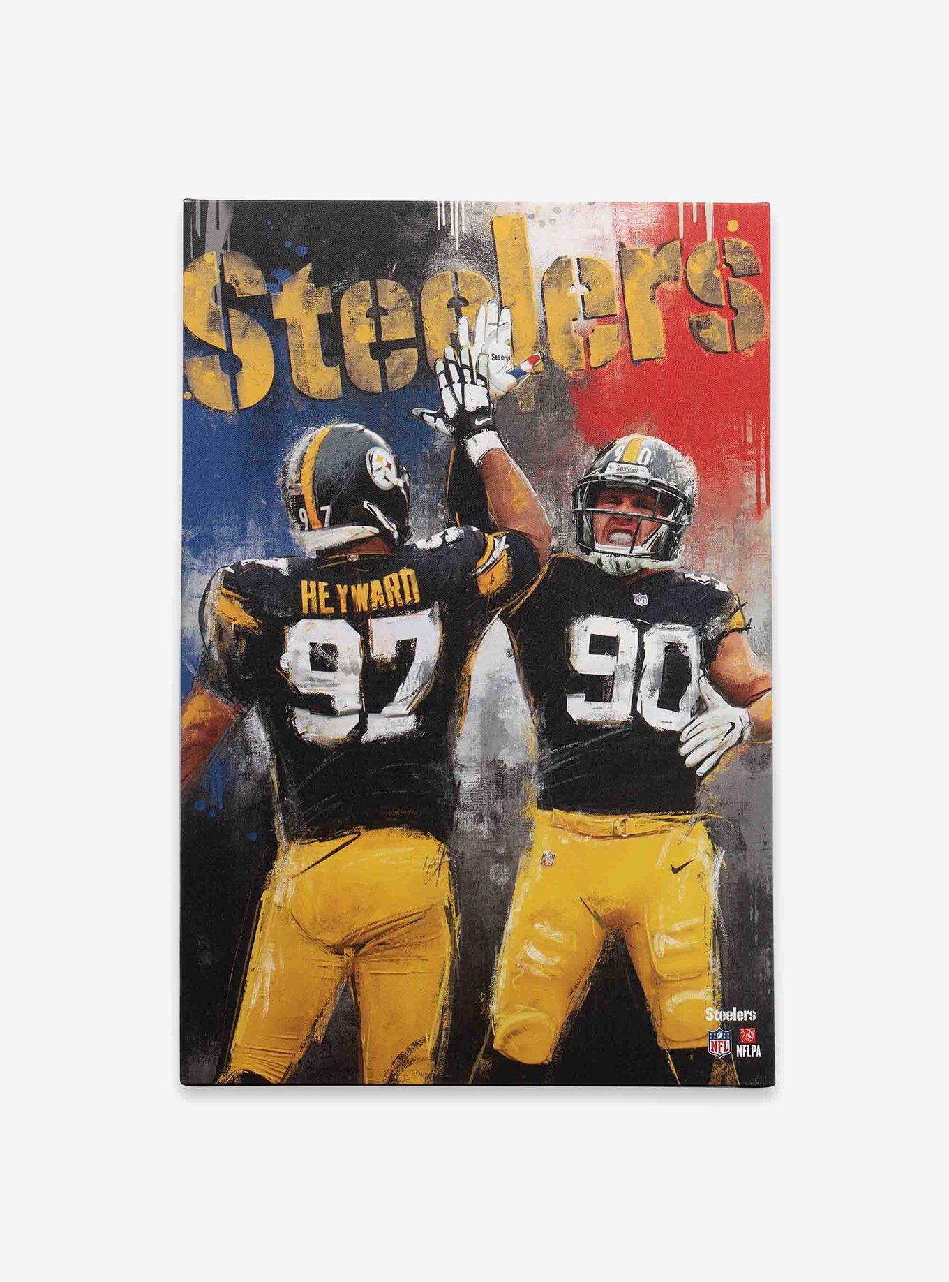 NFL Pittsburgh Steelers Cameron Heyward & T.J. Watt Painterly Graffiti Canvas Wall Decor, , hi-res