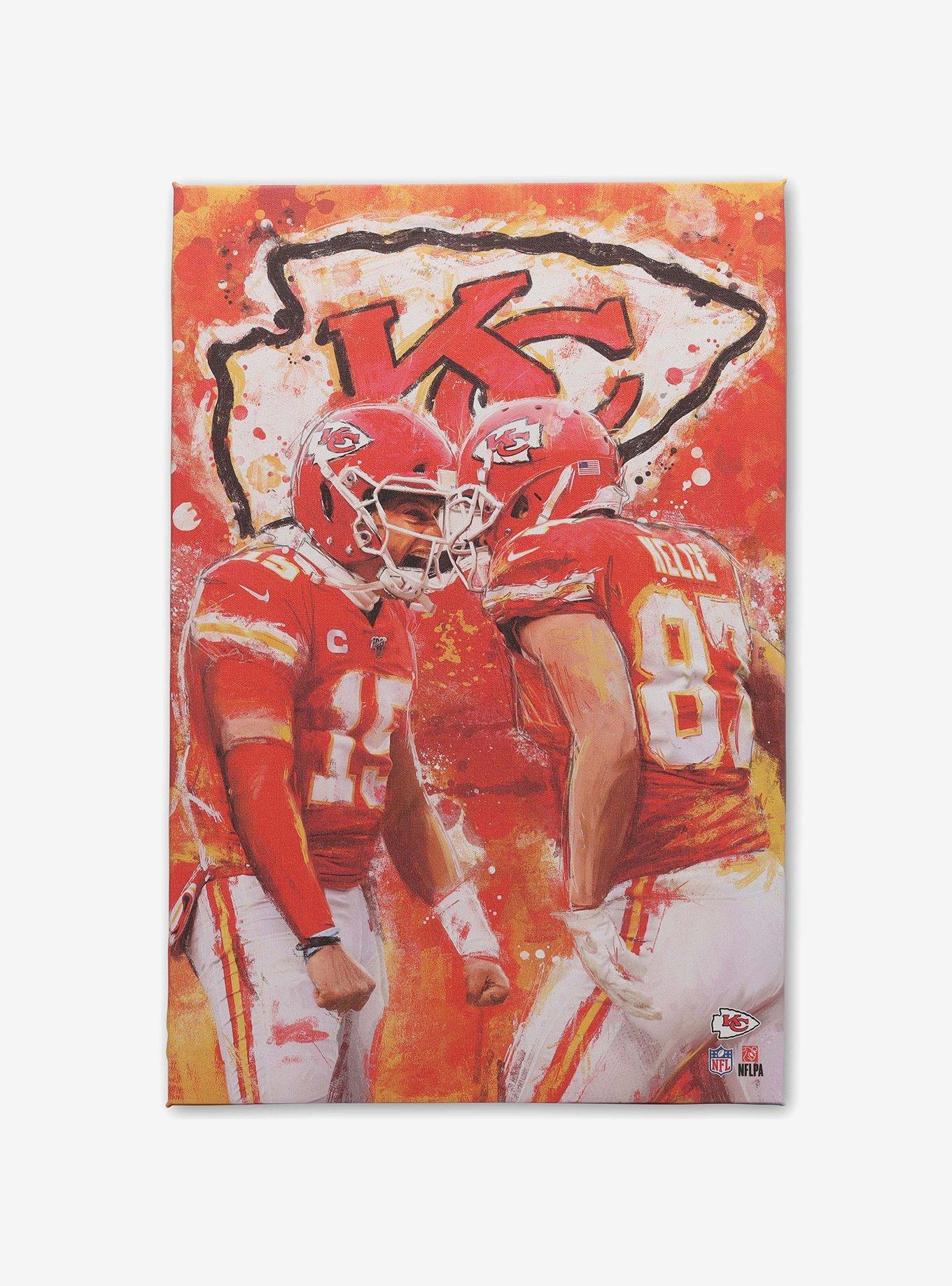NFL Kansas City Chiefs Patrick Mahomes & Travis Kelce Painterly Graffiti Canvas Wall Decor, , hi-res
