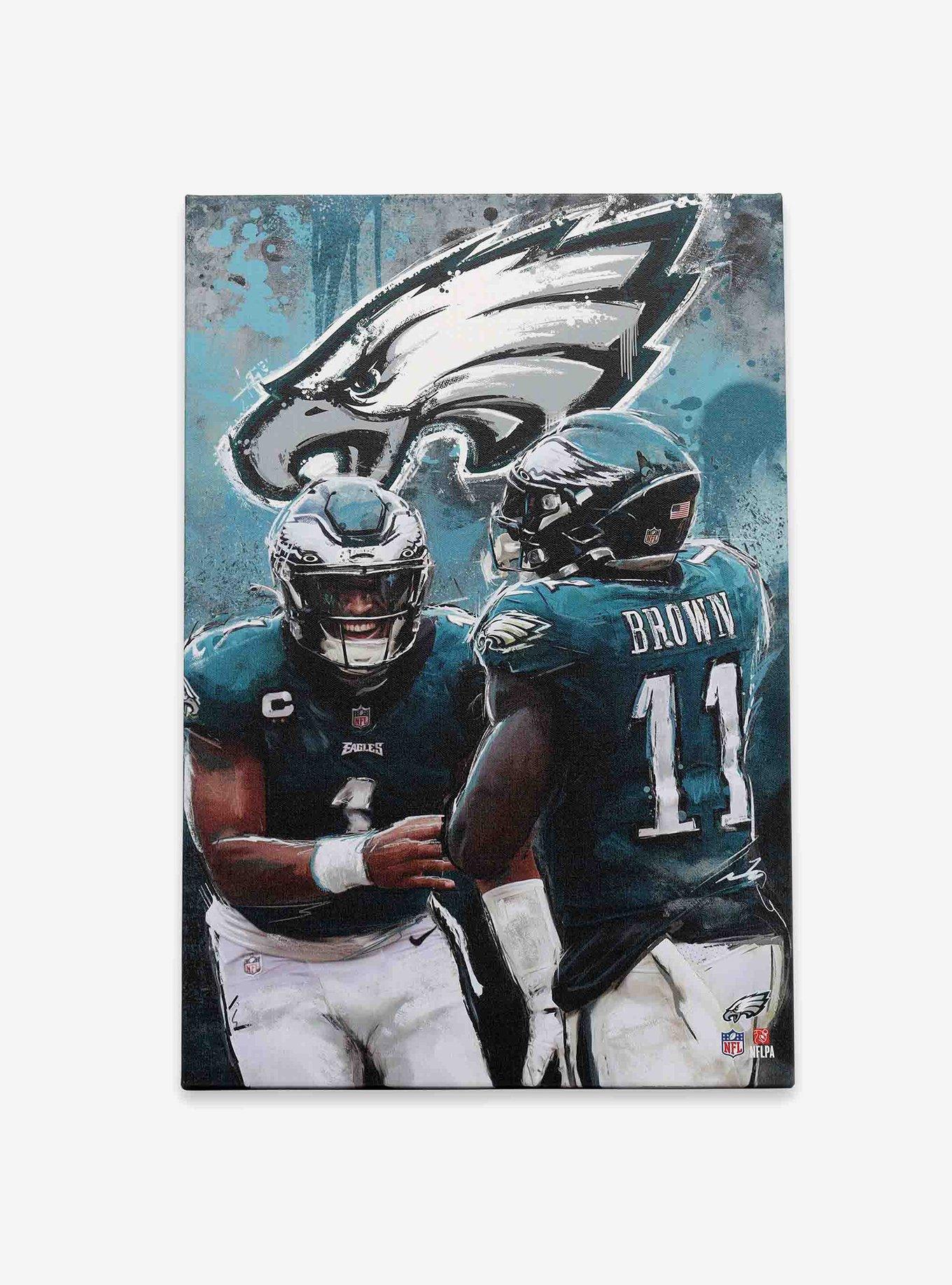 NFL Philadelphia Eagles Jalen Hurts & A.J. Brown Painterly Graffiti Canvas Wall Decor
