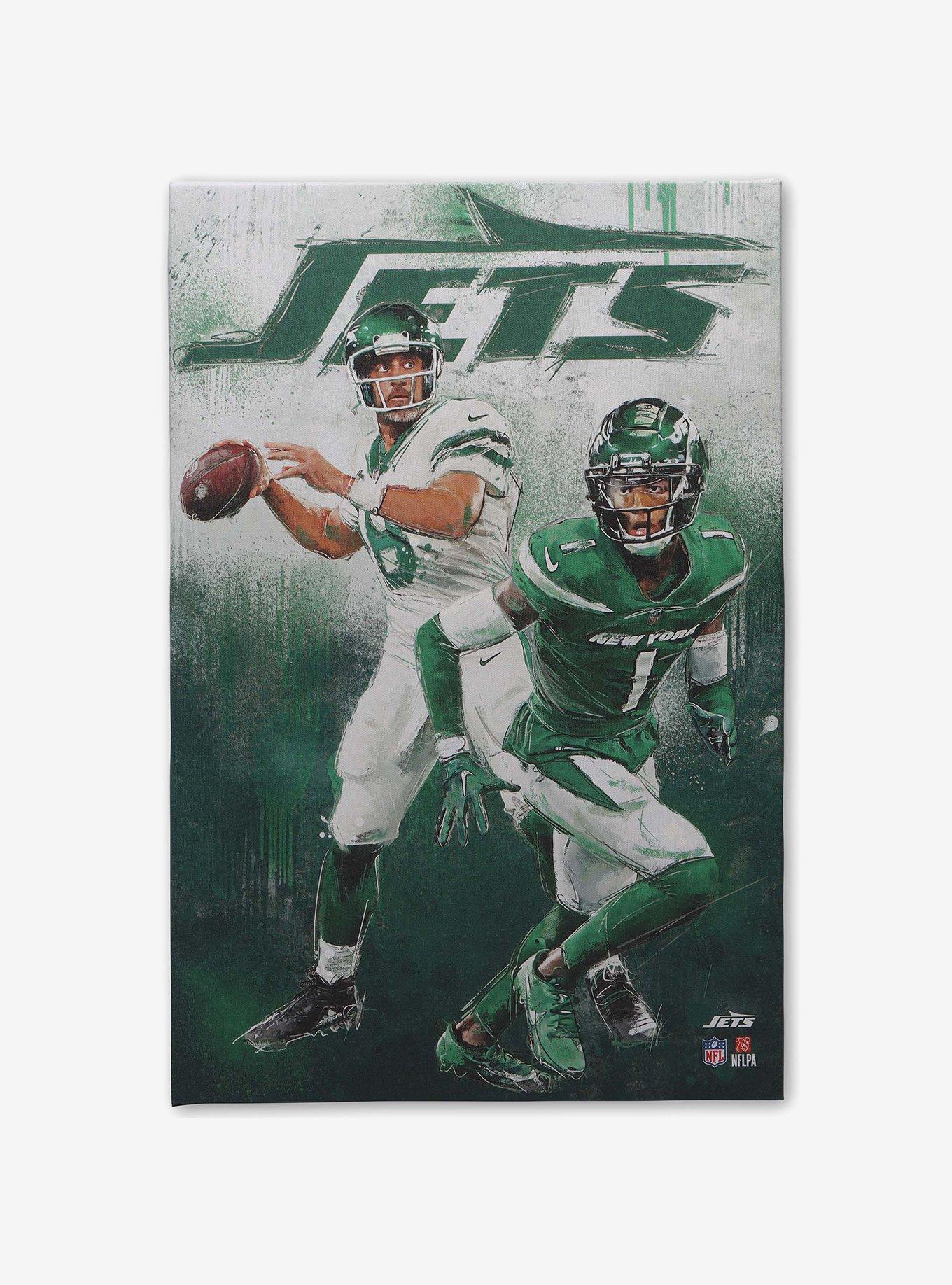NFL New York Jets Aaron Rodgers & Sauce Gardner Painterly Graffiti Canvas Wall Decor