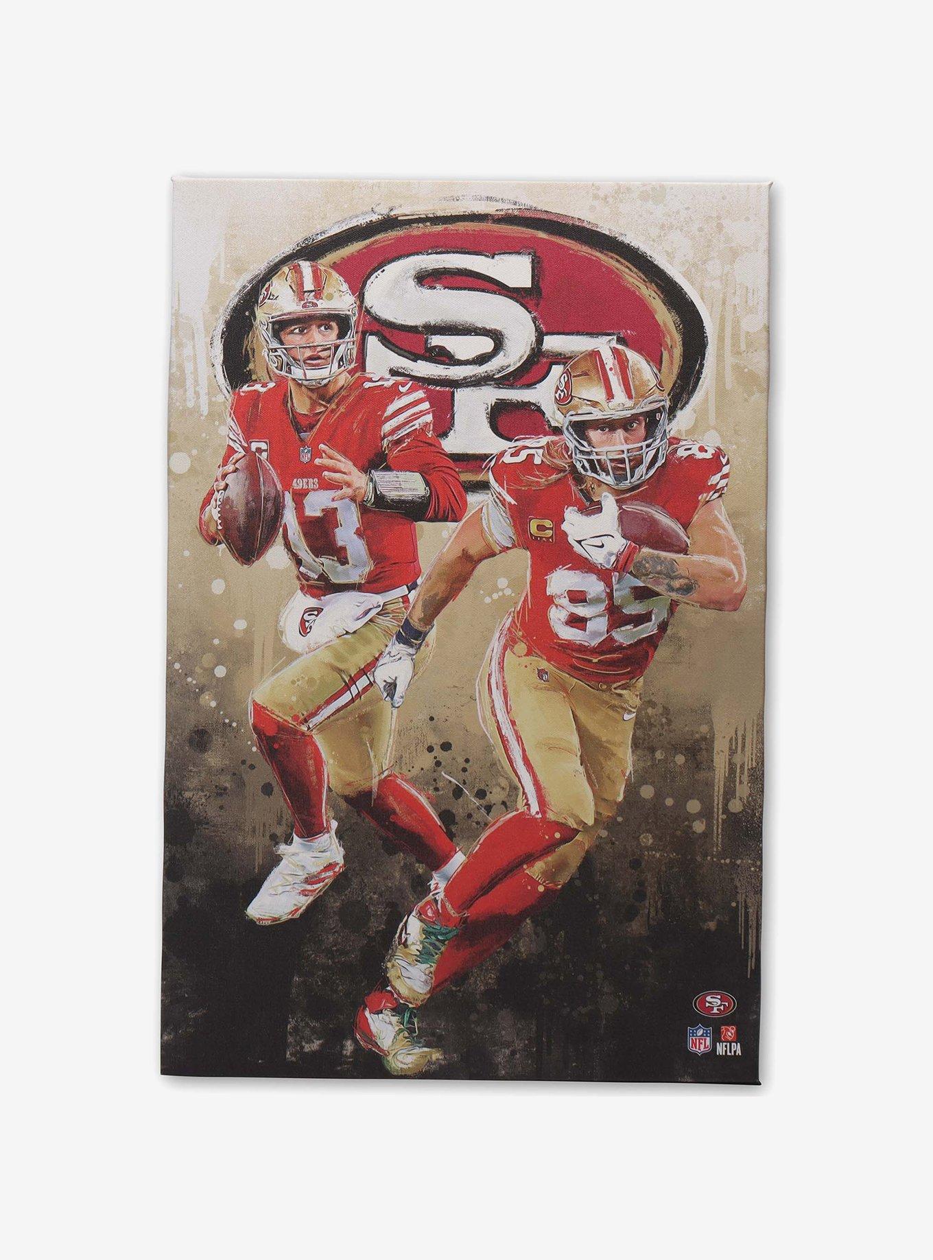 NFL San Francisco 49ers Brock Purdy & George Kittle Painterly Graffiti Canvas Wall Decor