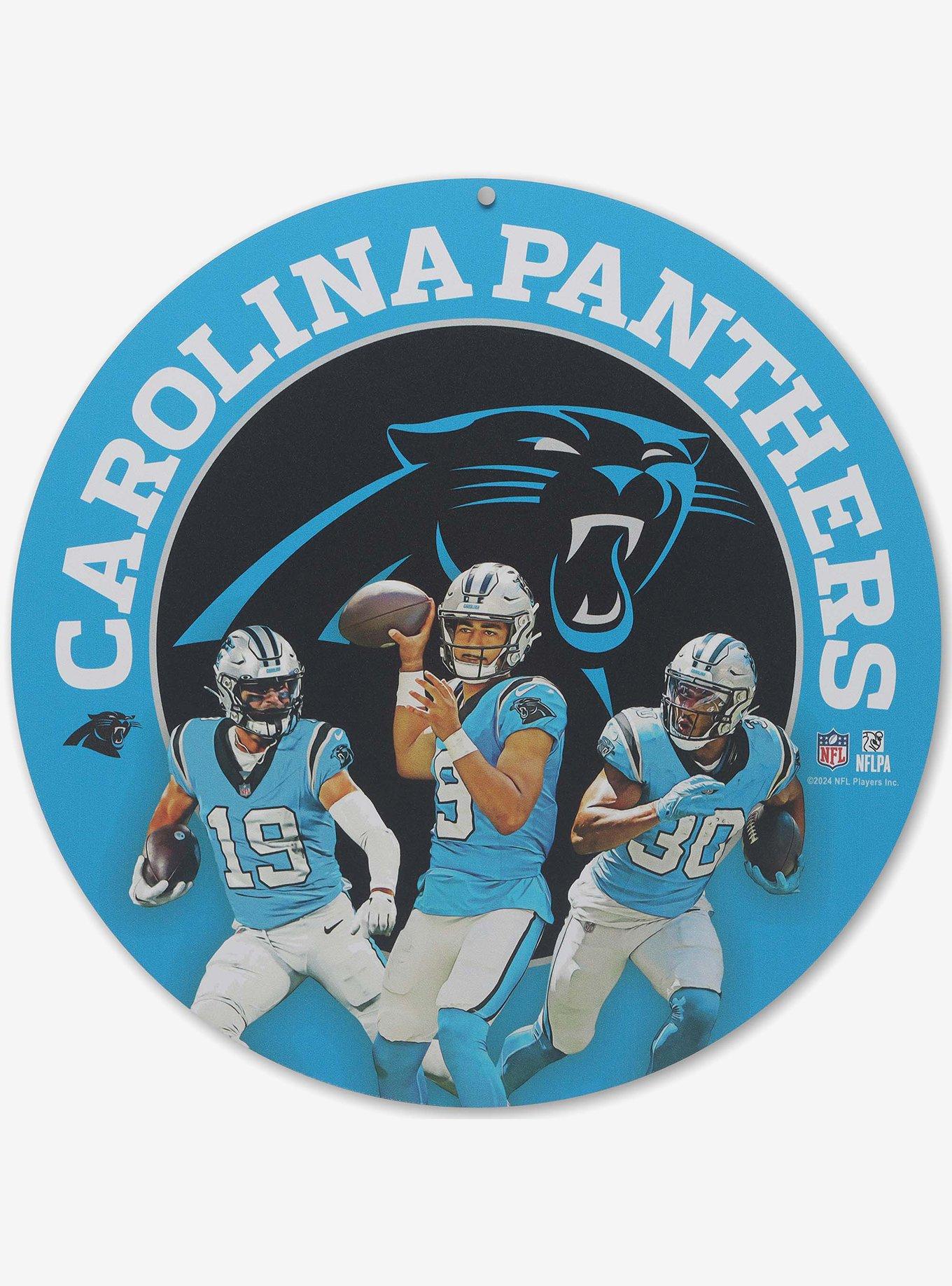 NFL Carolina Panthers +O65:O92Gameday Round Metal Sign, , hi-res