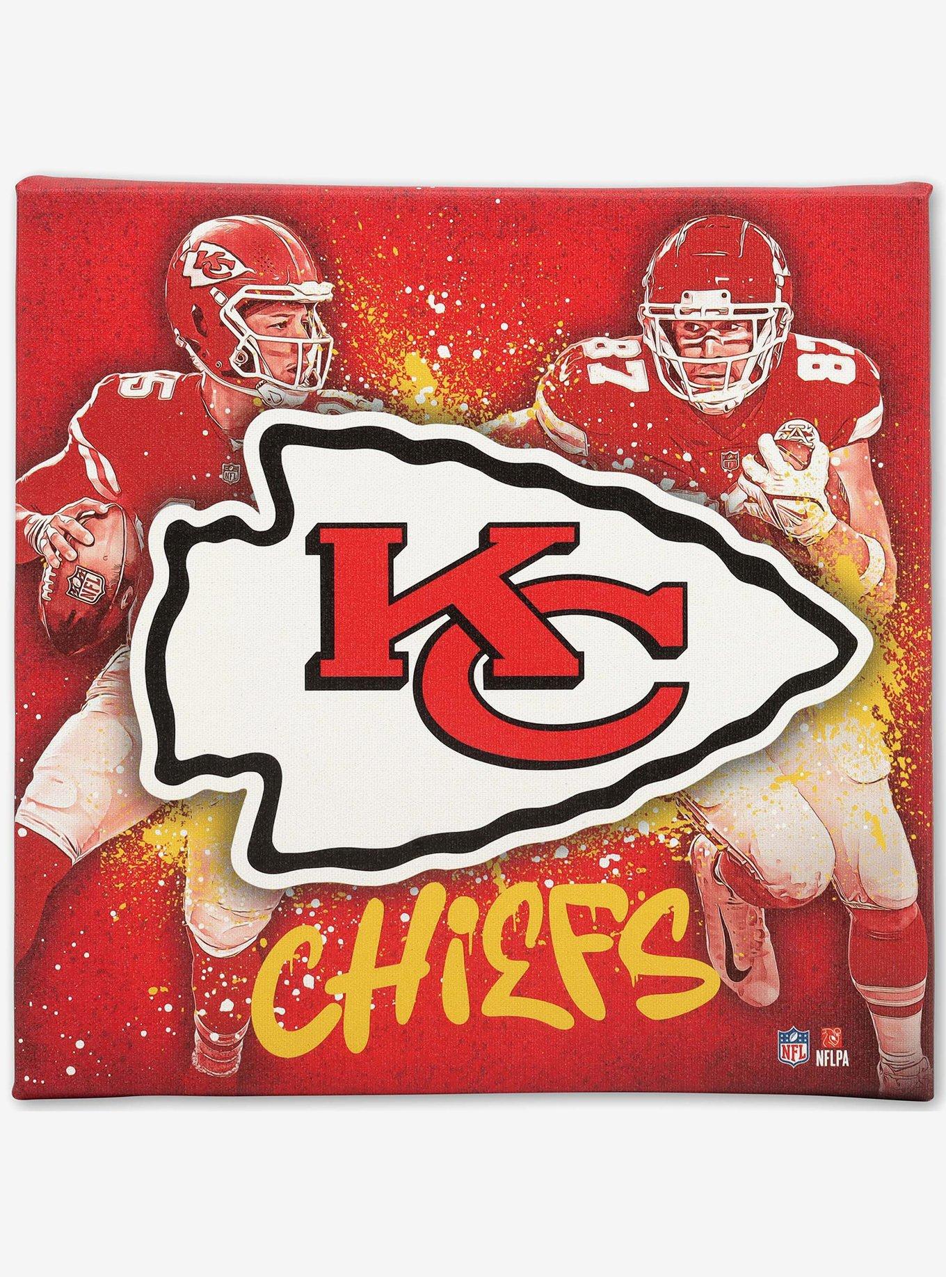 NFL Kansas City Chiefs Patrick Mahomes & Travis Kelce Painterly Splash Canvas Wall Decor, , hi-res