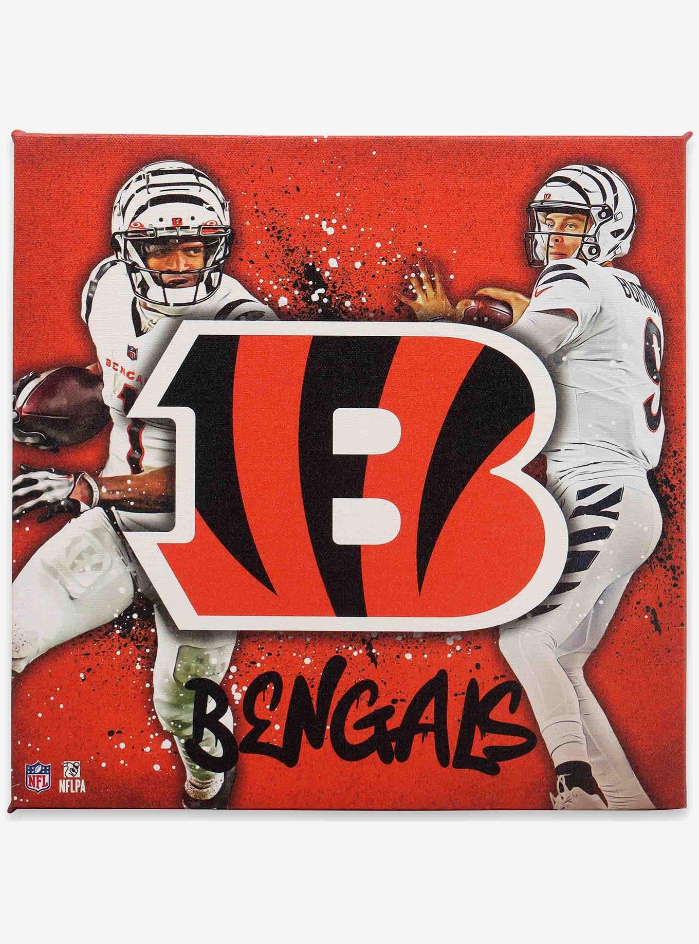 NFL Cincinnati Bengals Ja'Marr Chase & Joe Burrow Painterly Splash Canvas Wall Decor, , hi-res