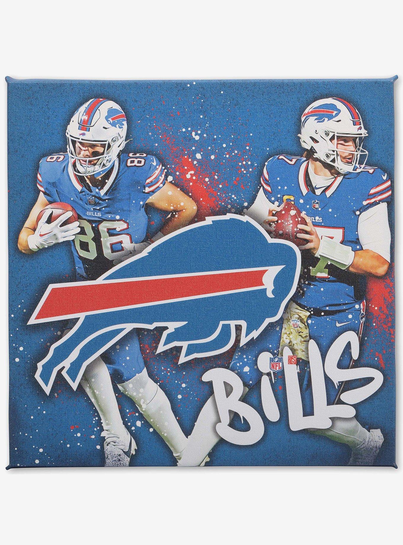 NFL Buffalo Bills Dalton Kincaid & Josh Allen Painterly Splash Canvas Wall Decor