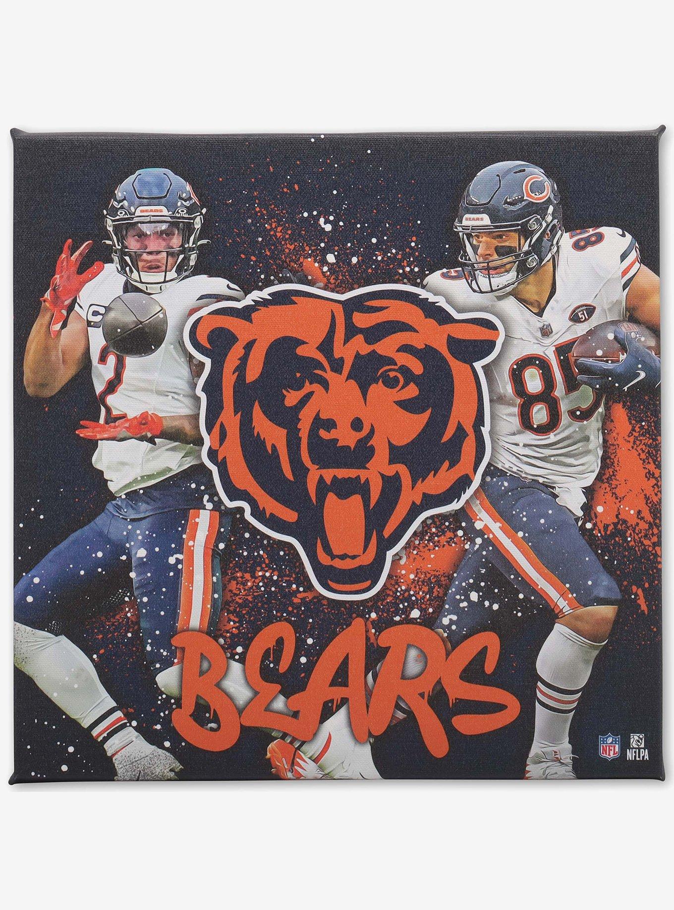 NFL Chicago Bears DJ Moore & Cole Kmet Painterly Splash Canvas Wall Decor, , hi-res