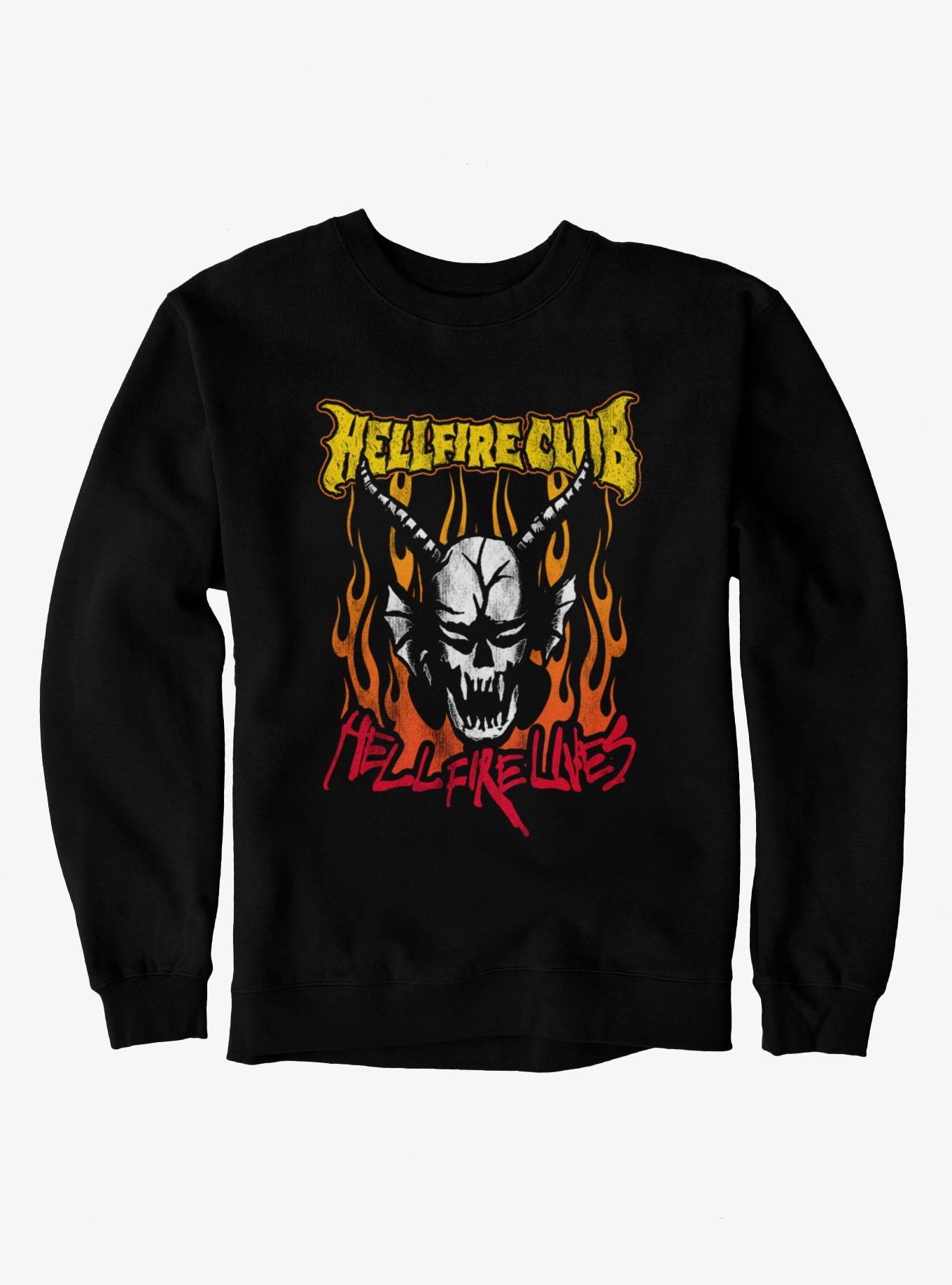 Stranger Things Hellfire Club Lives Flames Sweatshirt, , hi-res