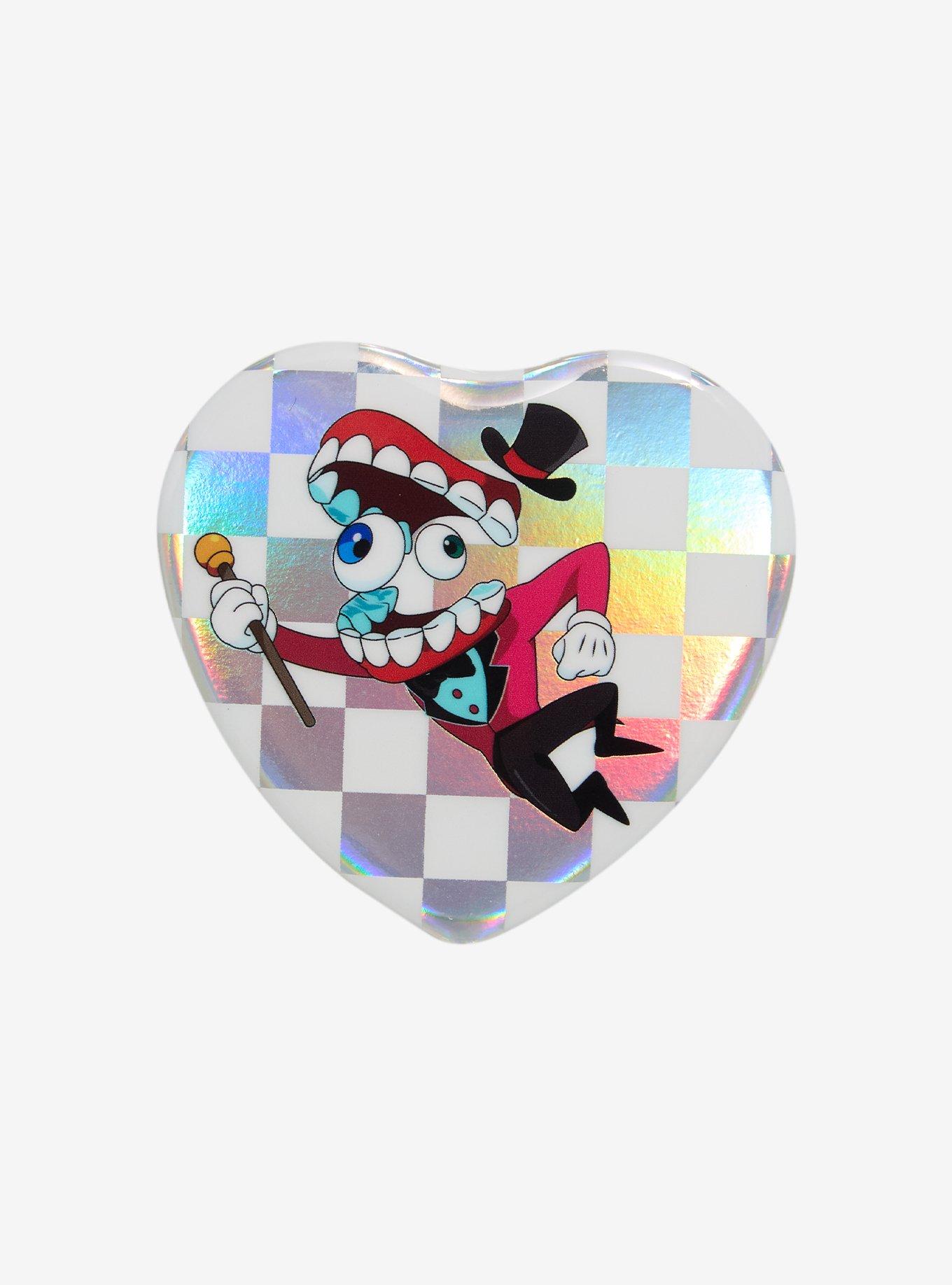 The Amazing Digital Circus Caine Holographic Heart Button, , hi-res