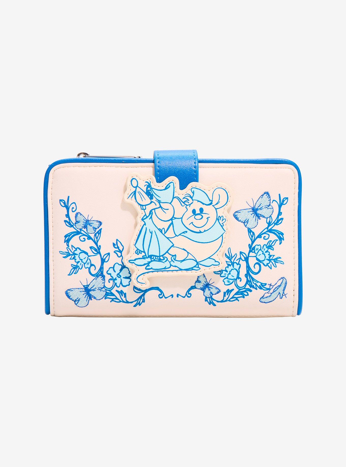 Loungefly Disney Cinderella Tonal Floral Jaq & Gus Wallet - BoxLunch Exclusive, , hi-res