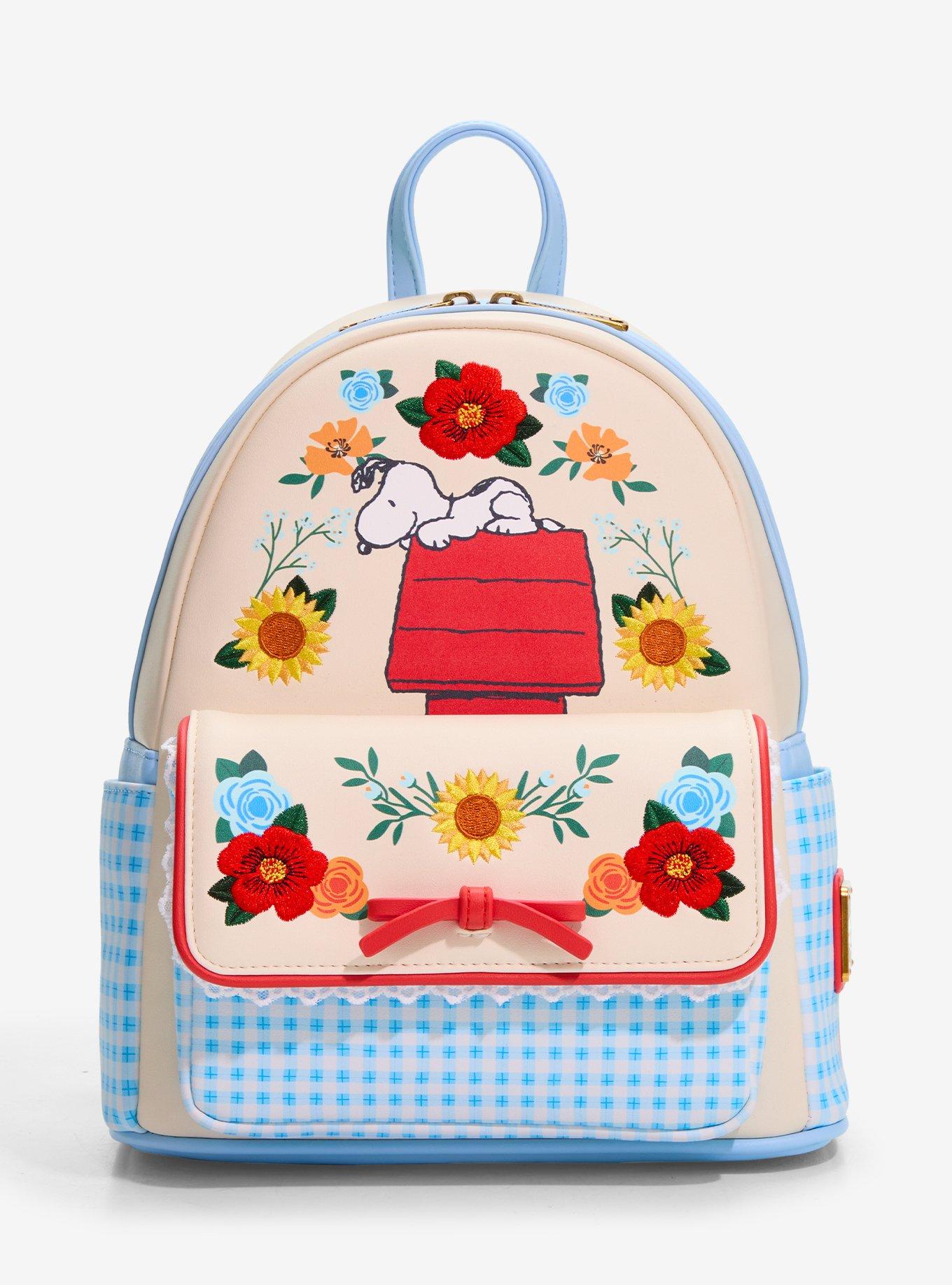 Peanuts Snoopy Doghouse Gingham Mini Backpack &mdash; BoxLunch Exclusive, , hi-res