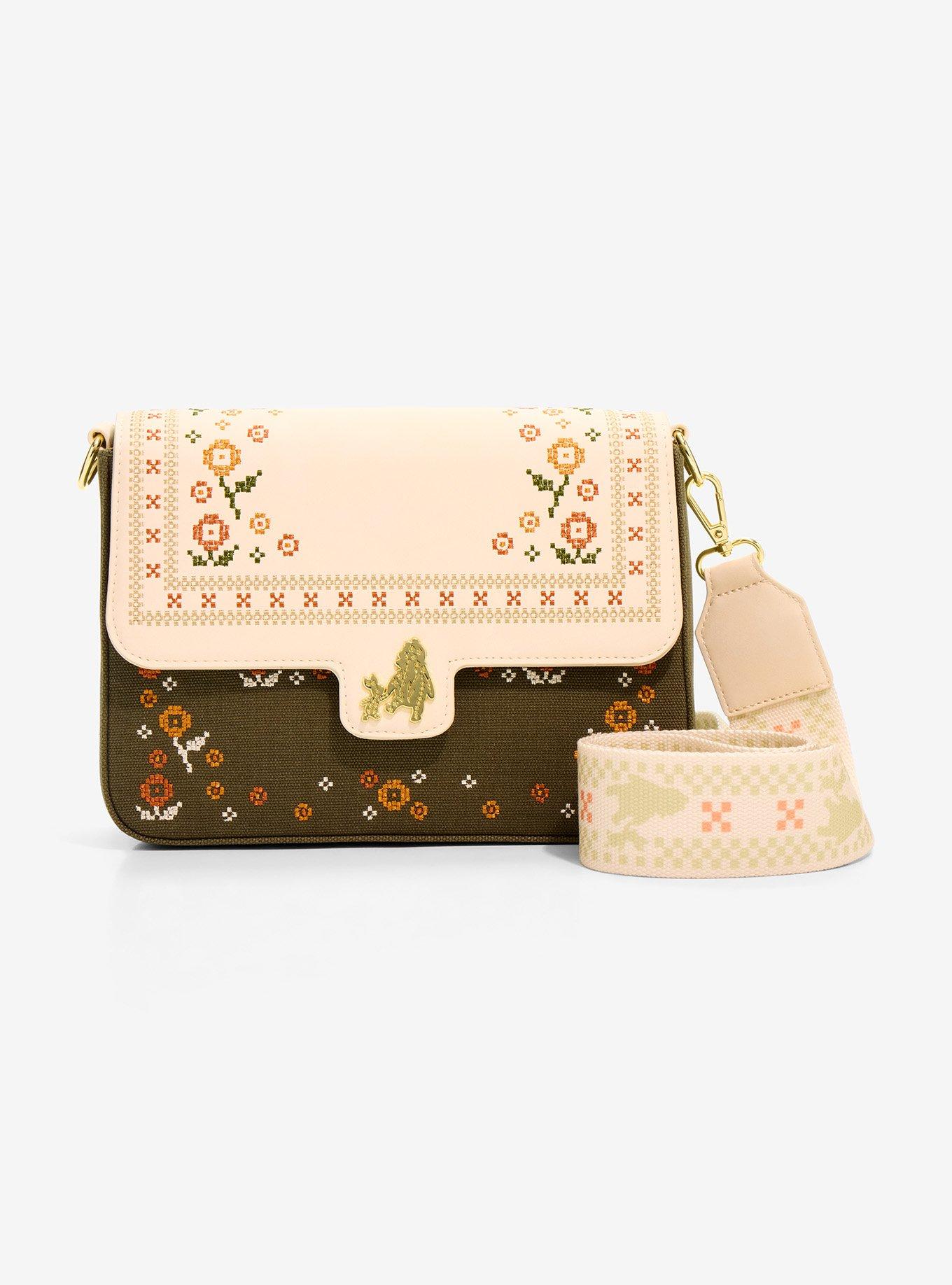 Loungefly Disney Winnie the Pooh Floral Cross Stitch Crossbody Bag - BoxLunch Exclusive, , hi-res