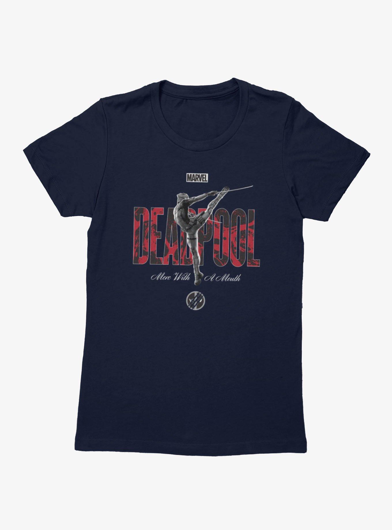 Marvel Deadpool Merc With A Mouth Pose Womens T-Shirt BoxLunch Exclusive, , hi-res