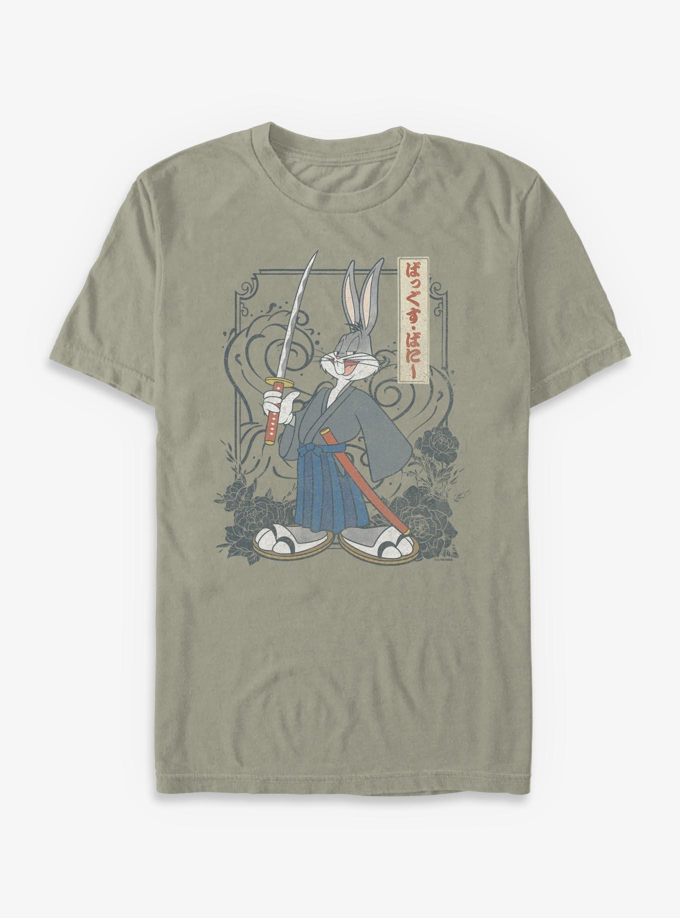 COMFORTCOLORS Looney Tunes Bugs Bunny Samurai Garment-Dyed T-Shirt