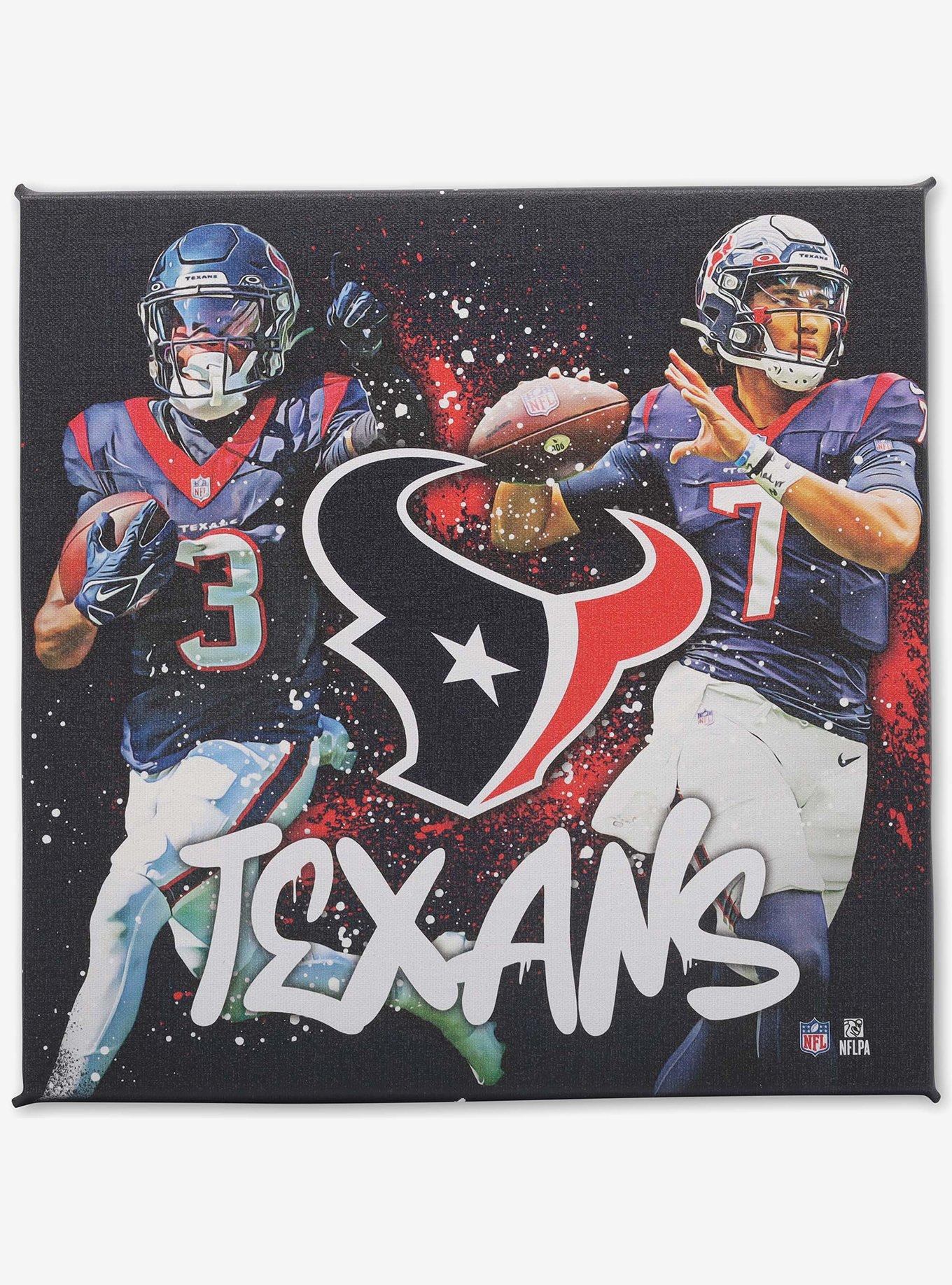 NFL Houston Texans Tank Dell & CJ Stroud Painterly Splash Canvas Wall Decor, , hi-res