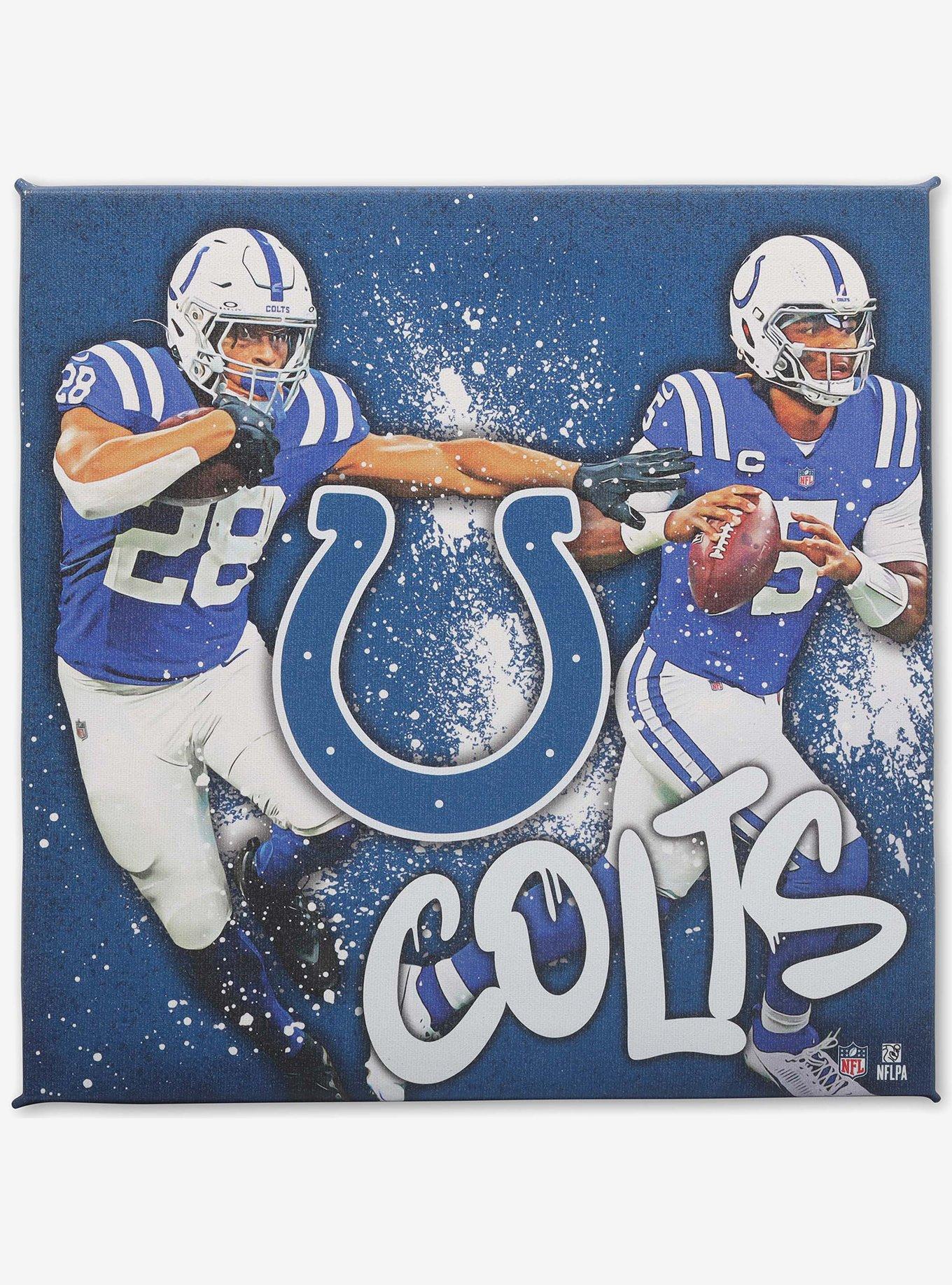 NFL Indianapolis Colts Jonathan Taylor & Anthony Richardson Painterly Splash Canvas Wall Decor, , hi-res