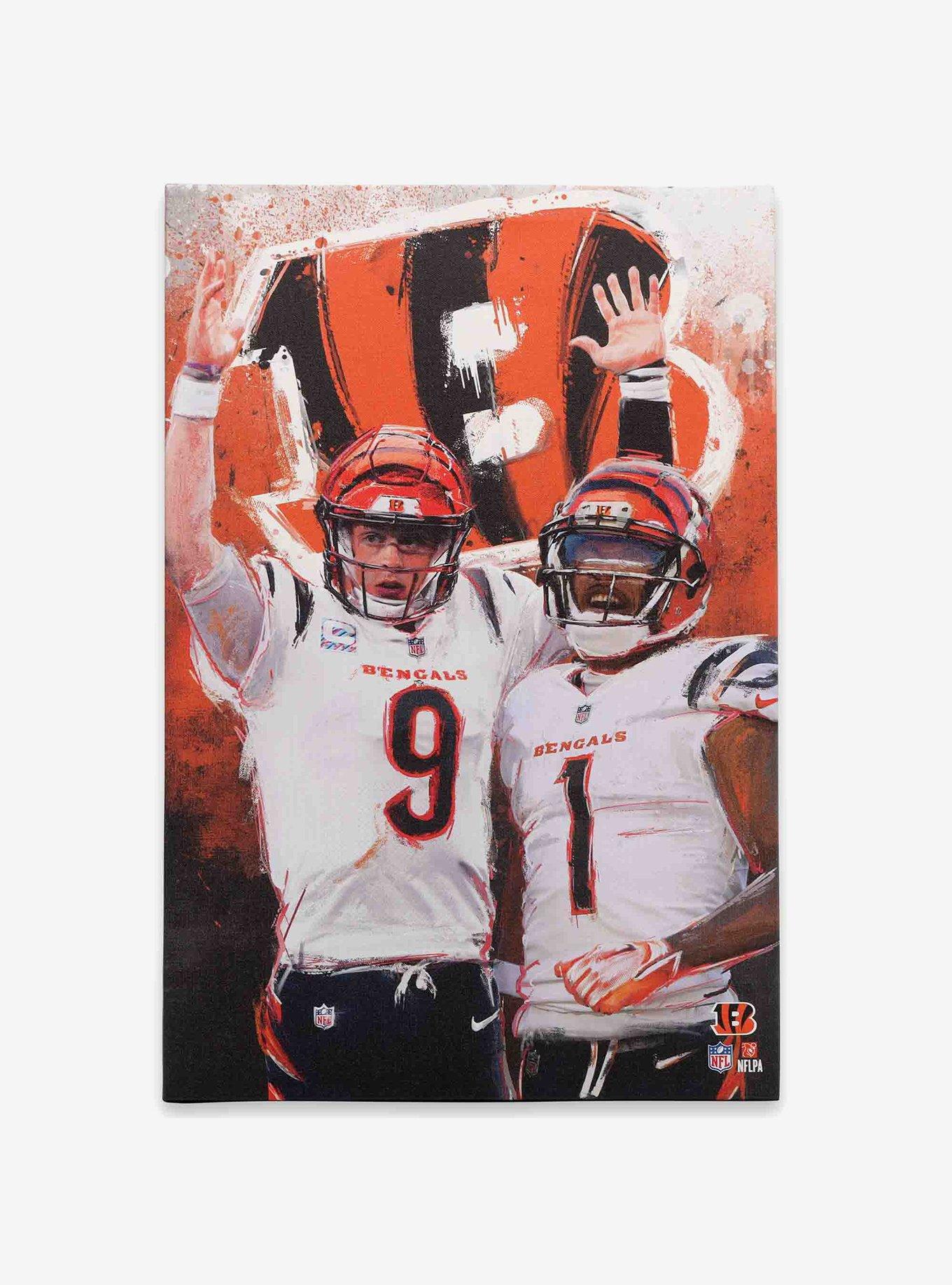 NFL Cincinnati Bengals Joe Burrow & Ja'Marr Chase Painterly Graffiti Canvas Wall Decor, , hi-res