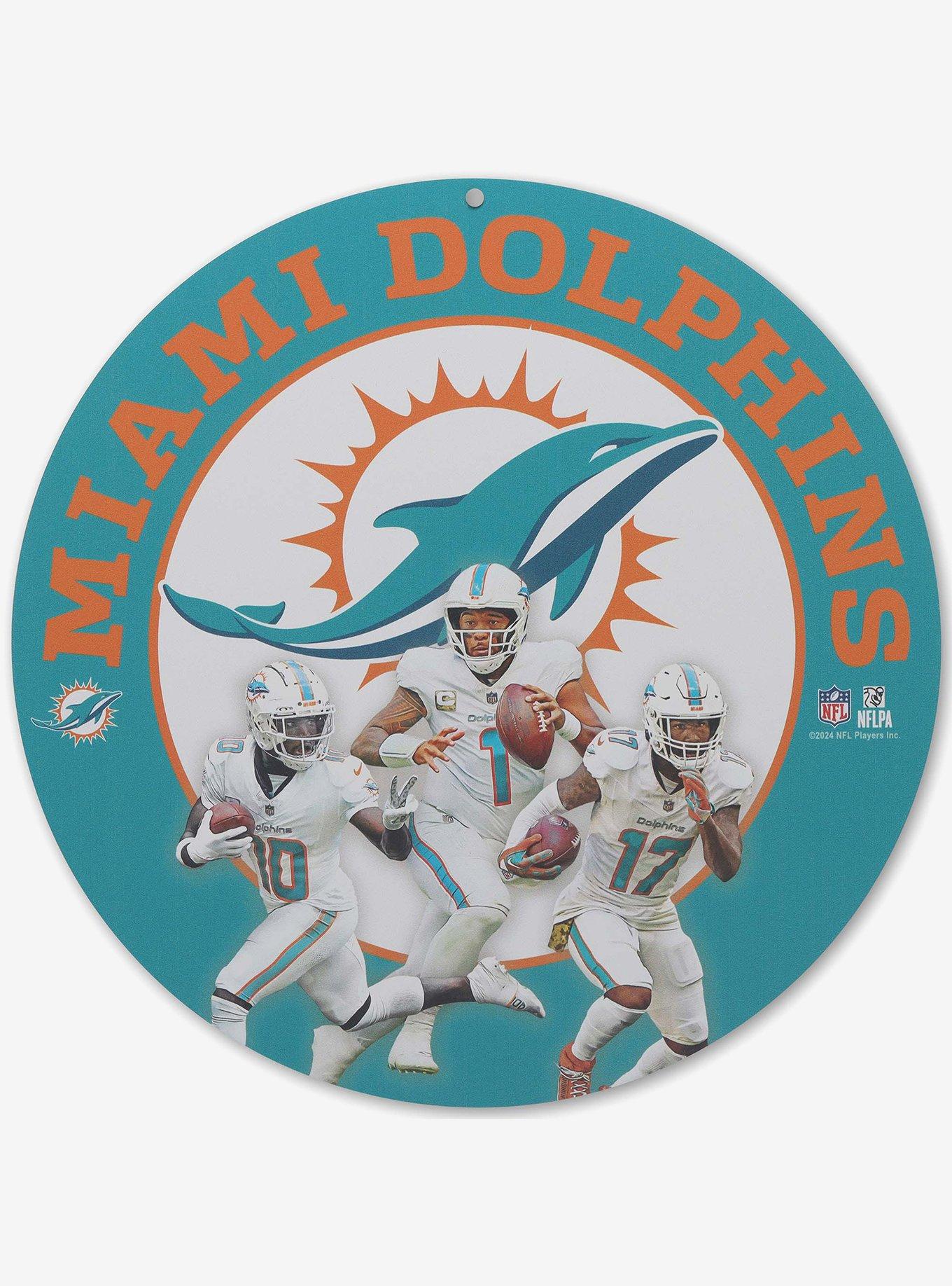 NFL Miami Dolphins Gameday Round Metal Sign, , hi-res