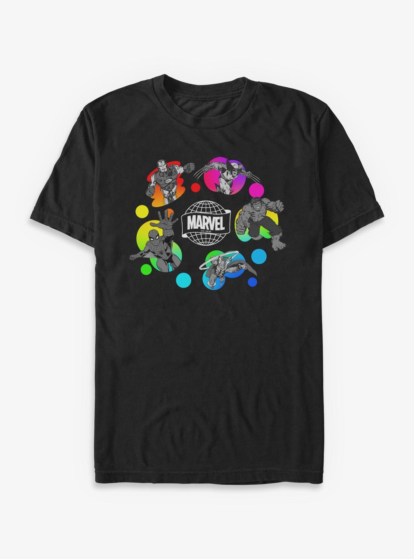 Marvel Neon Heroes T-Shirt, BLACK, hi-res view 1