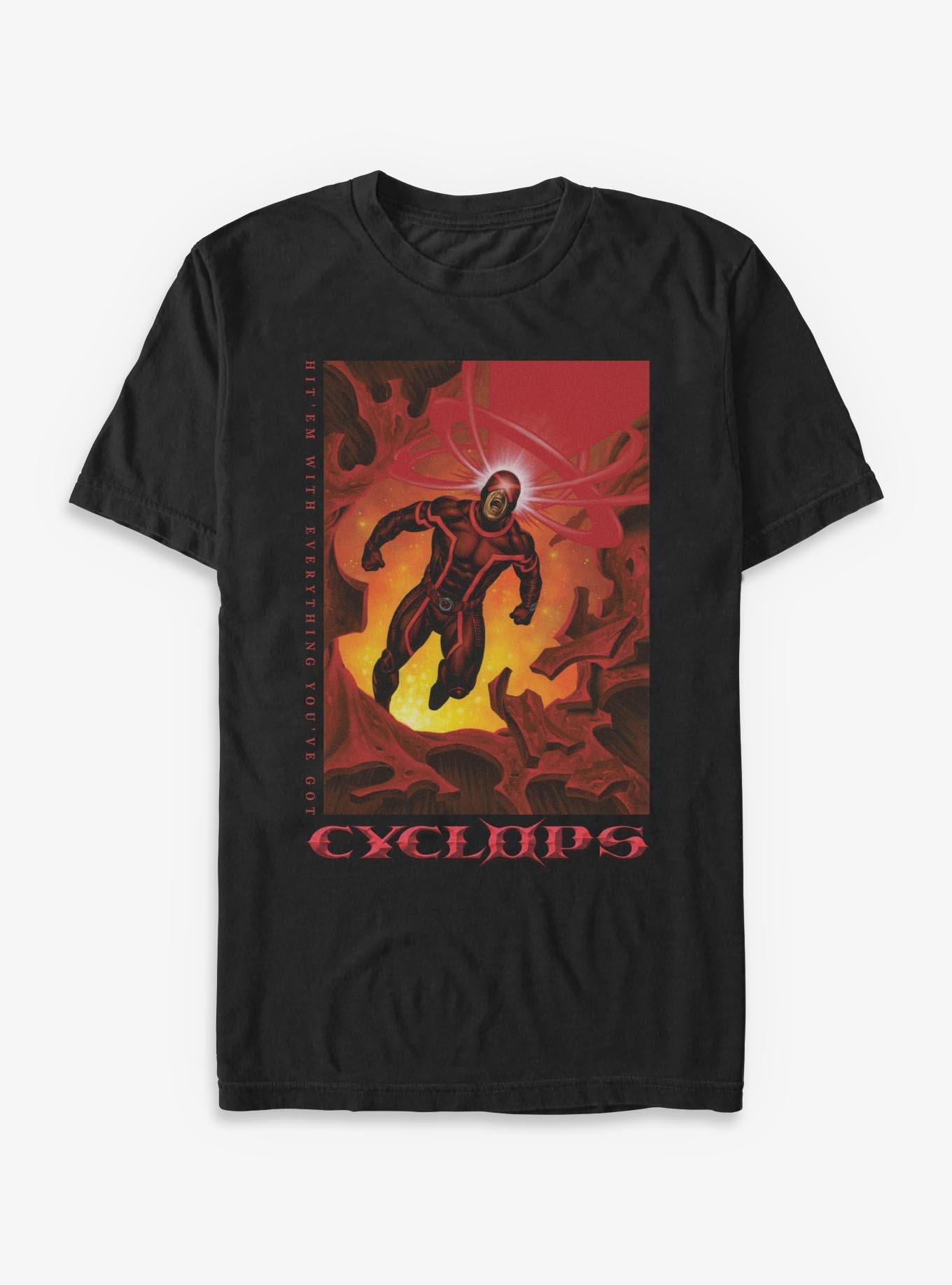 X-Men Hit Em With Everything You've Got T-Shirt, BLACK, hi-res