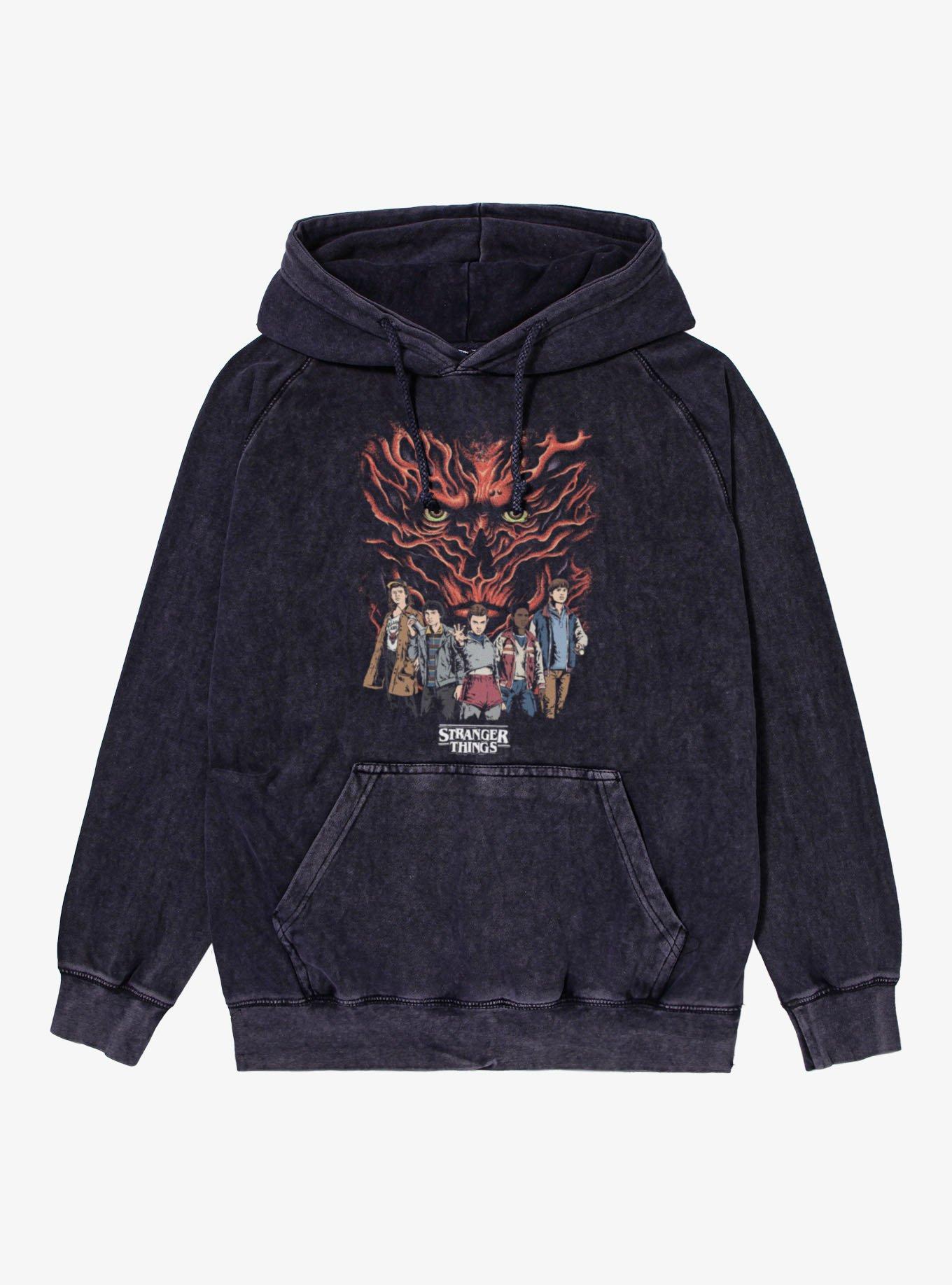 Stranger Things Vecna Watches The Group Mineral Wash Hoodie, , hi-res
