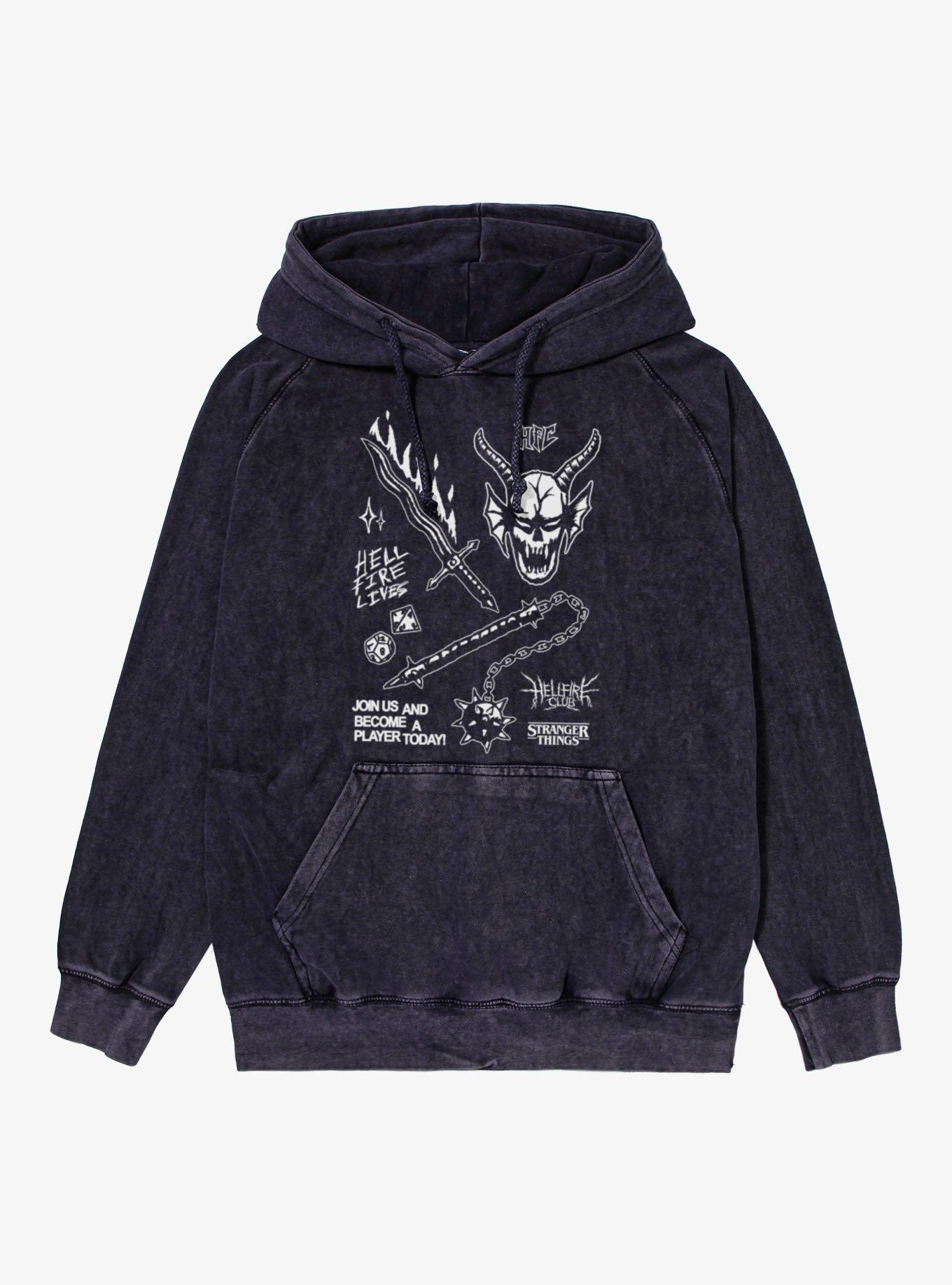 Stranger Things Hellfire Club Become A Player Mineral Wash Hoodie, , hi-res