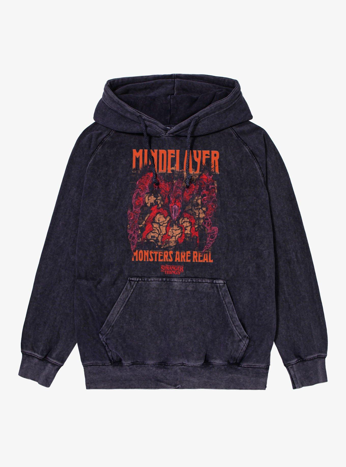 Stranger Things Mindflayer Monsters Are Real Are Real Mineral Wash Hoodie, , hi-res