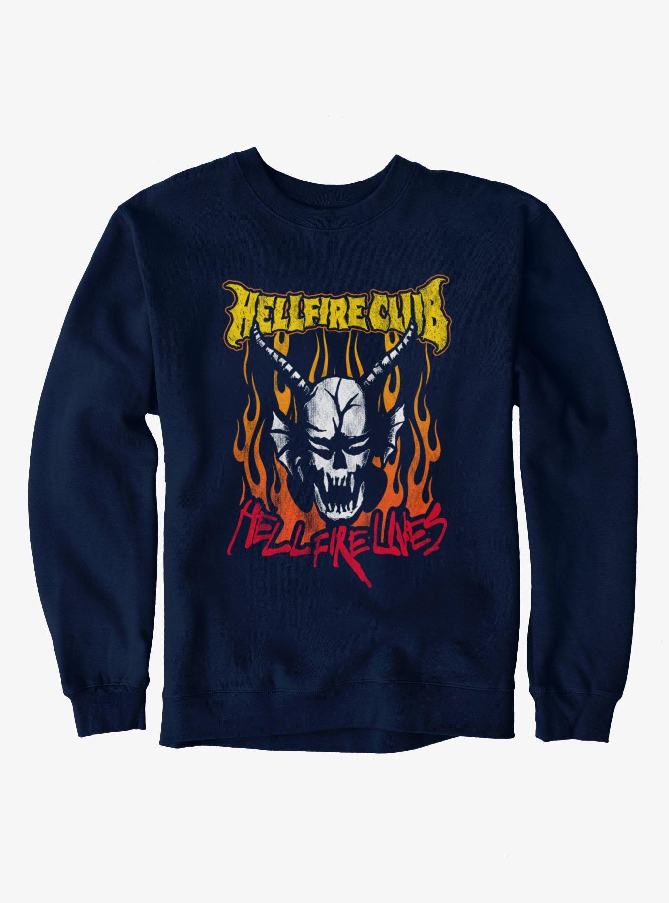 Stranger Things Hellfire Club Lives Flames Sweatshirt, , hi-res