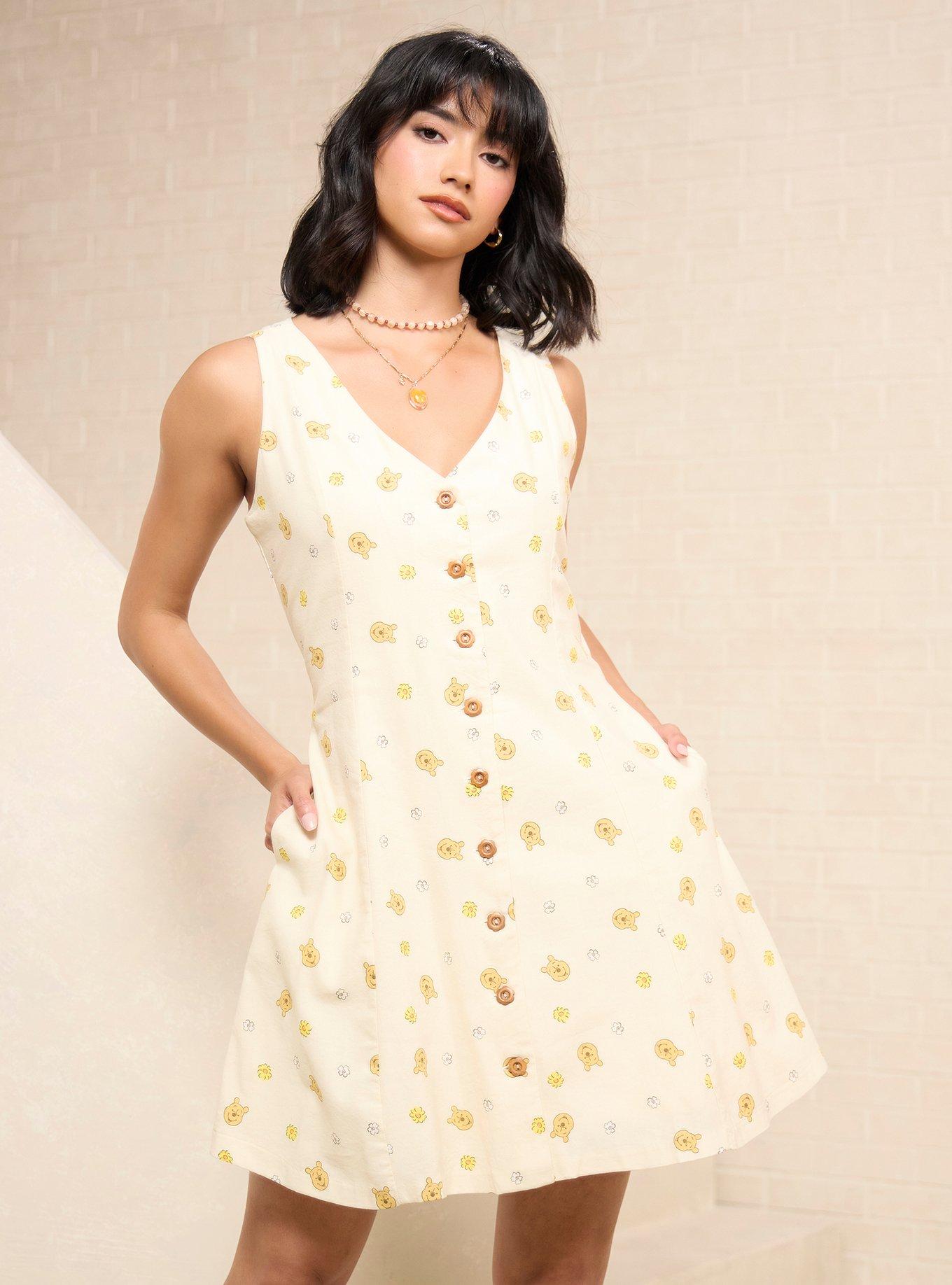 Disney Winnie the Pooh Allover Print Button-Up Tank Dress, , hi-res