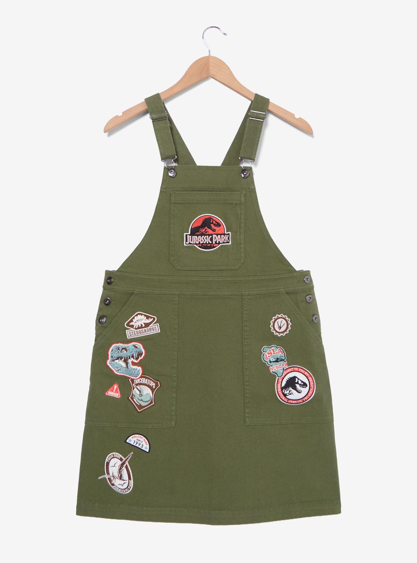 Jurassic Park Embroidered Patches Overall Dress, , hi-res