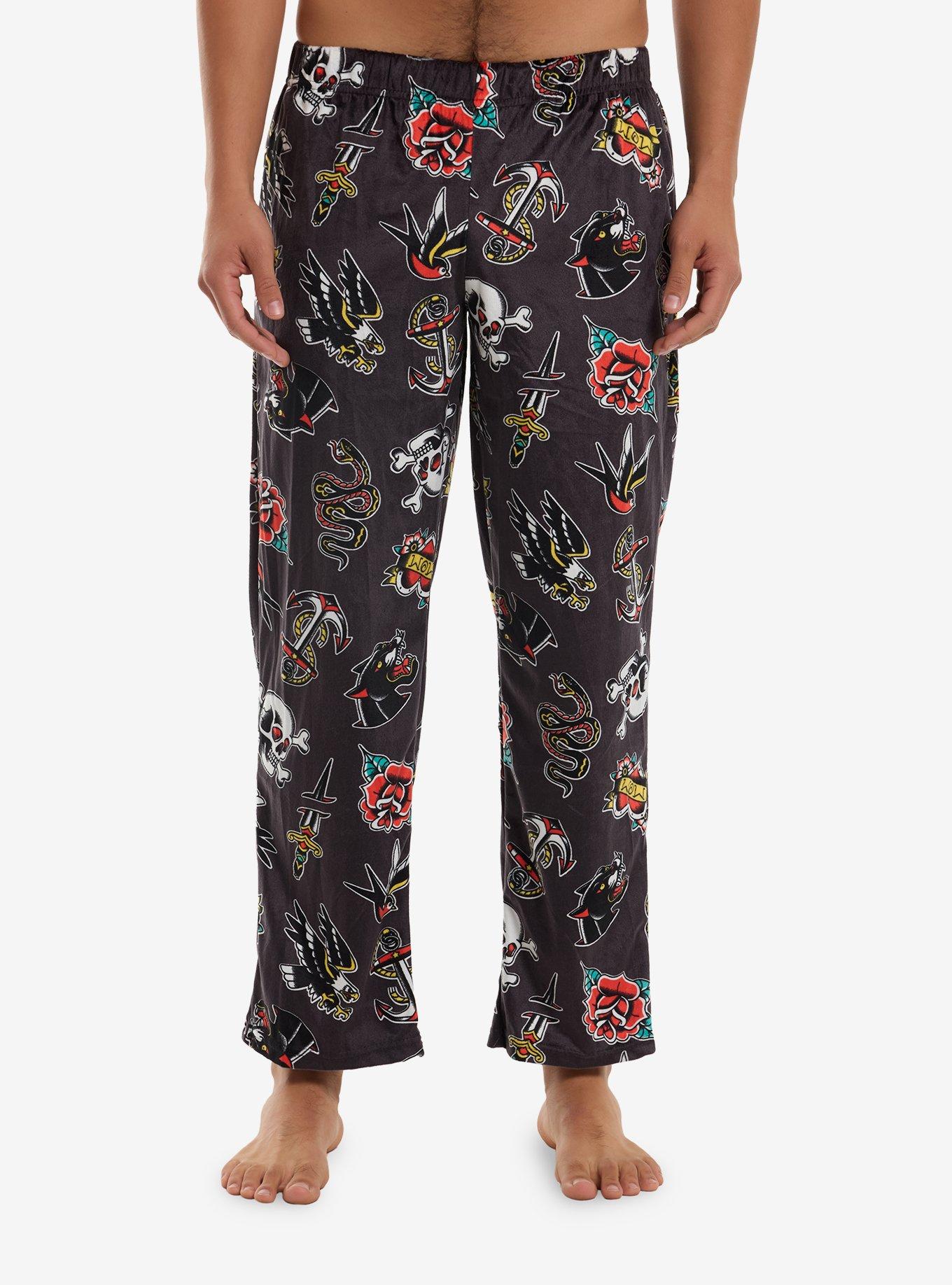 Tattoo Art Plush Pajama Pants, , hi-res