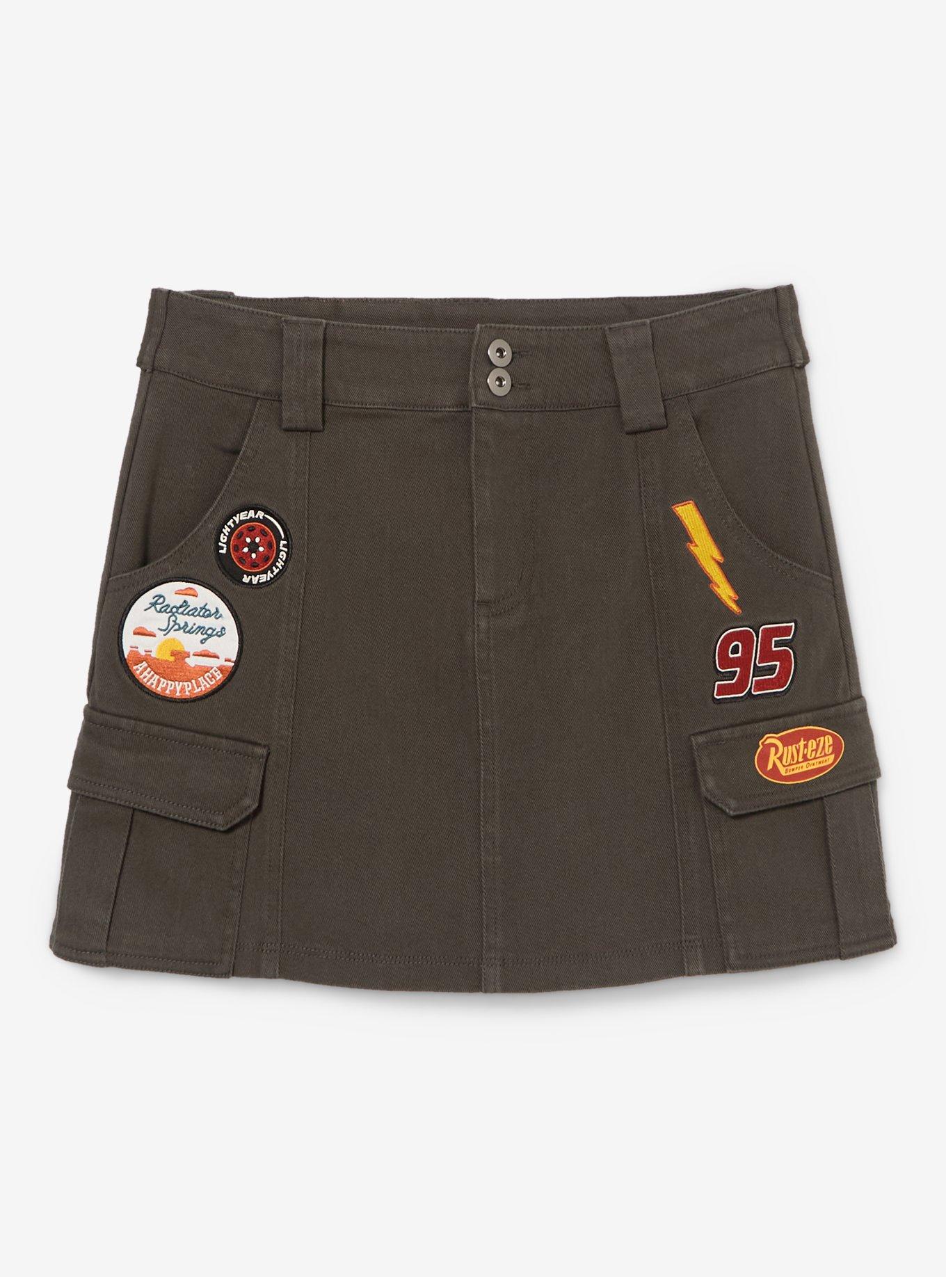 Disney Pixar Cars Lightning McQueen Patches Cargo Skirt - BoxLunch Exclusive, , hi-res