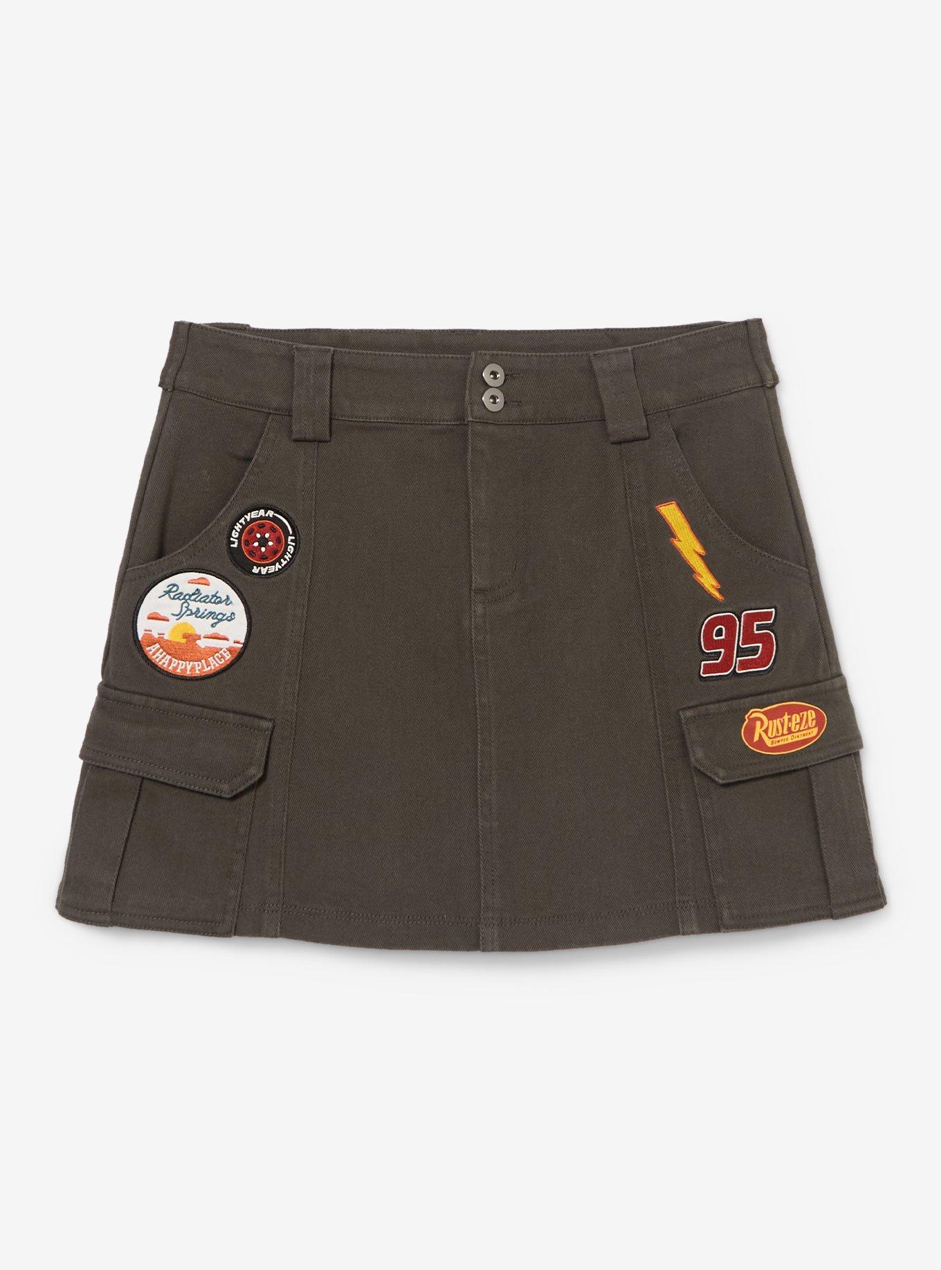 Disney Pixar Cars Lightning McQueen Patches Plus Size Cargo Skirt - BoxLunch Exclusive, , hi-res