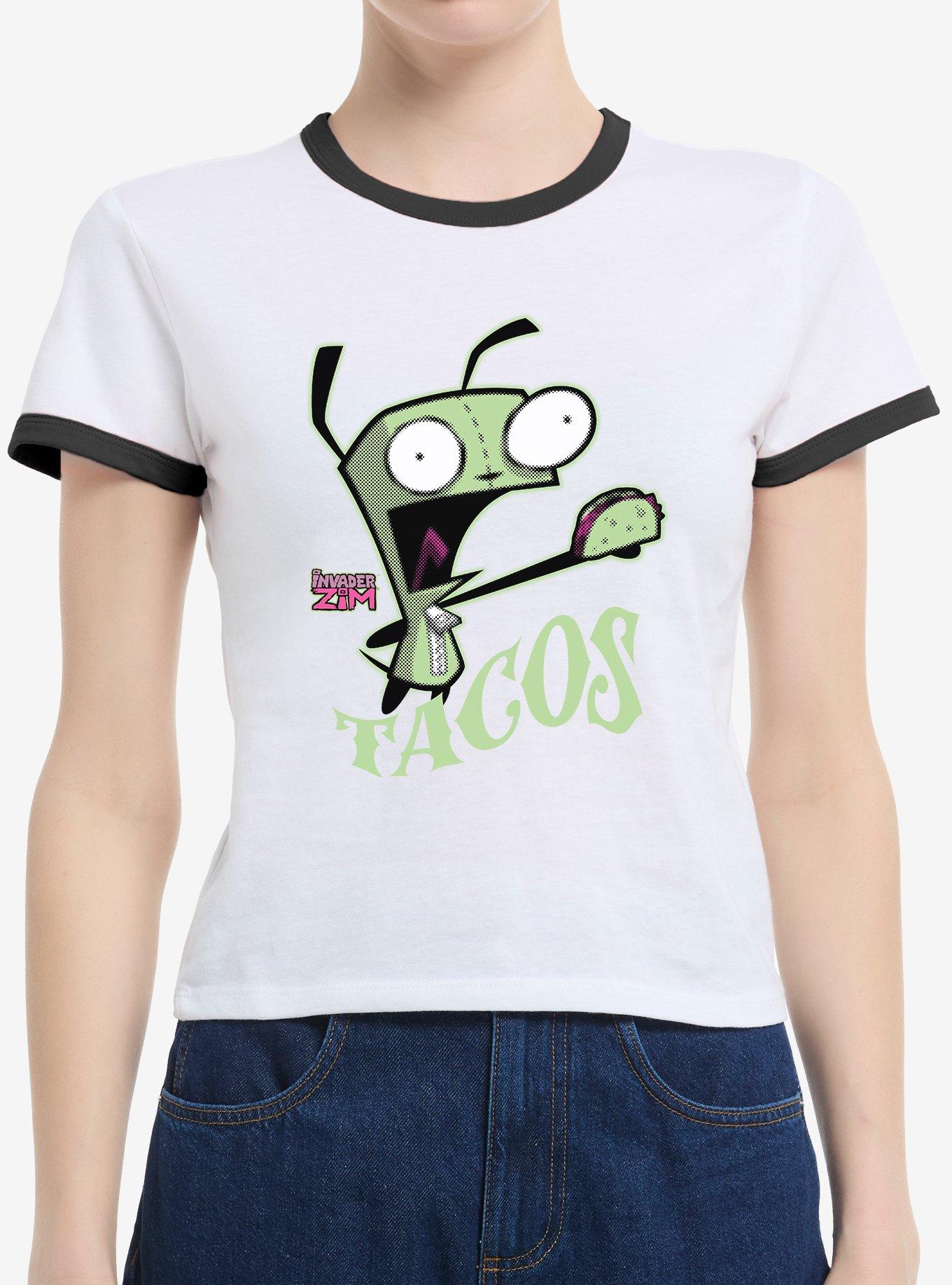 Invader Zim GIR Tacos Ringer Girls T-Shirt, , hi-res