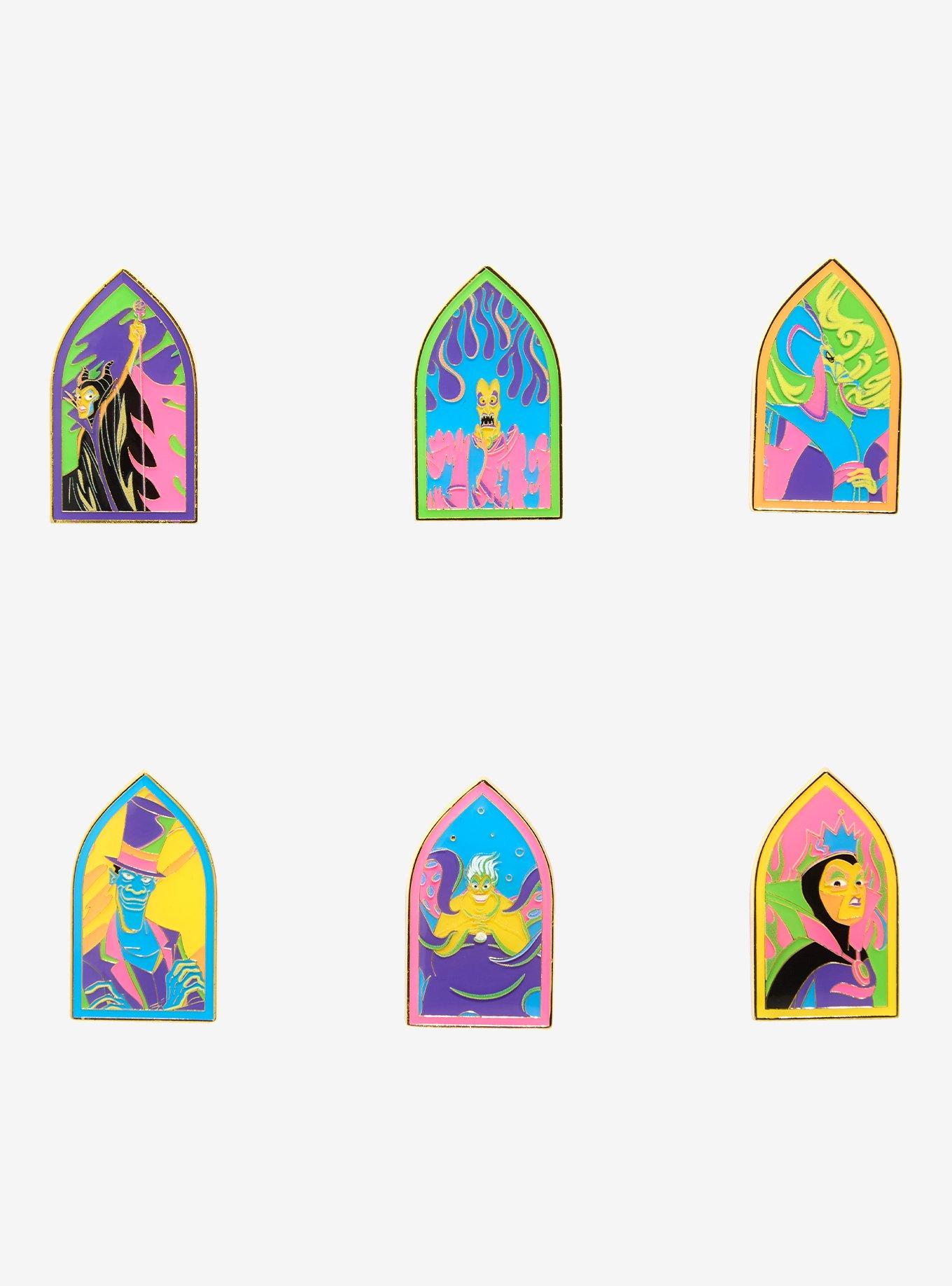 Loungefly Disney Villains Neon Portraits Blind Box Enamel Pin - BoxLunch Exclusive, , hi-res