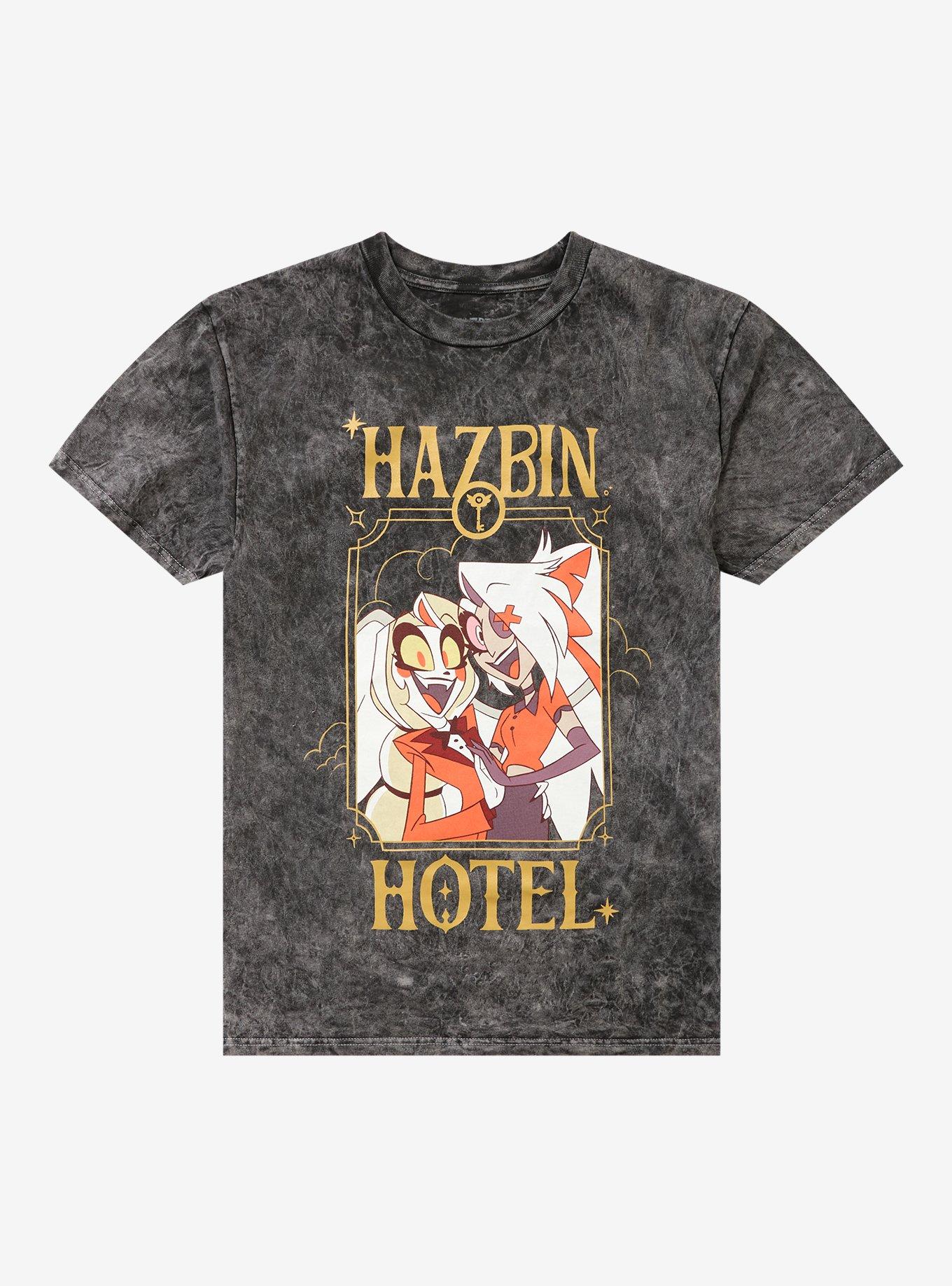 Hazbin Hotel Chaggie Gold Frame Dark Wash T-Shirt, , hi-res