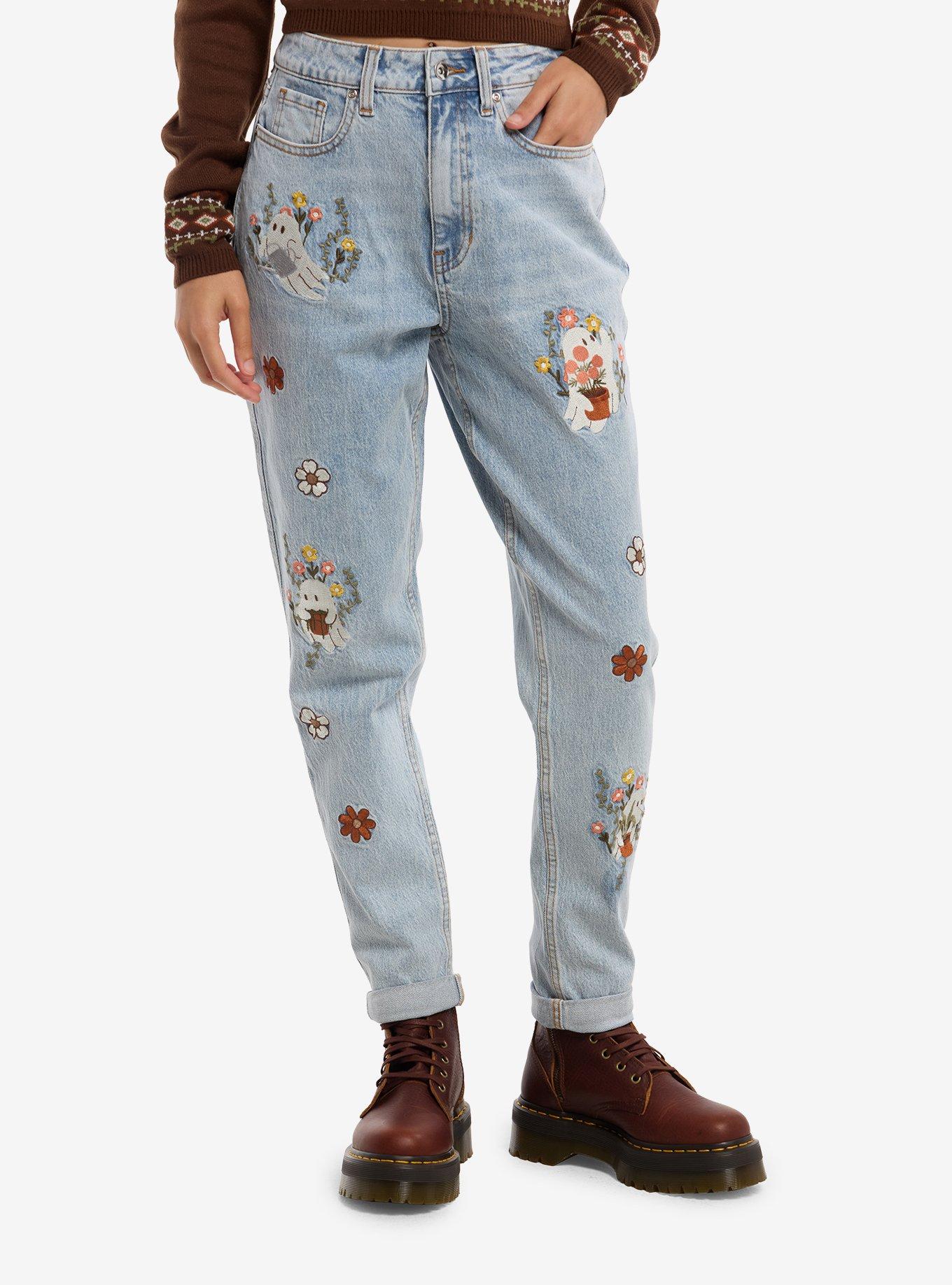 Thorn & Fable Ghost Garden Mom Jeans, , hi-res