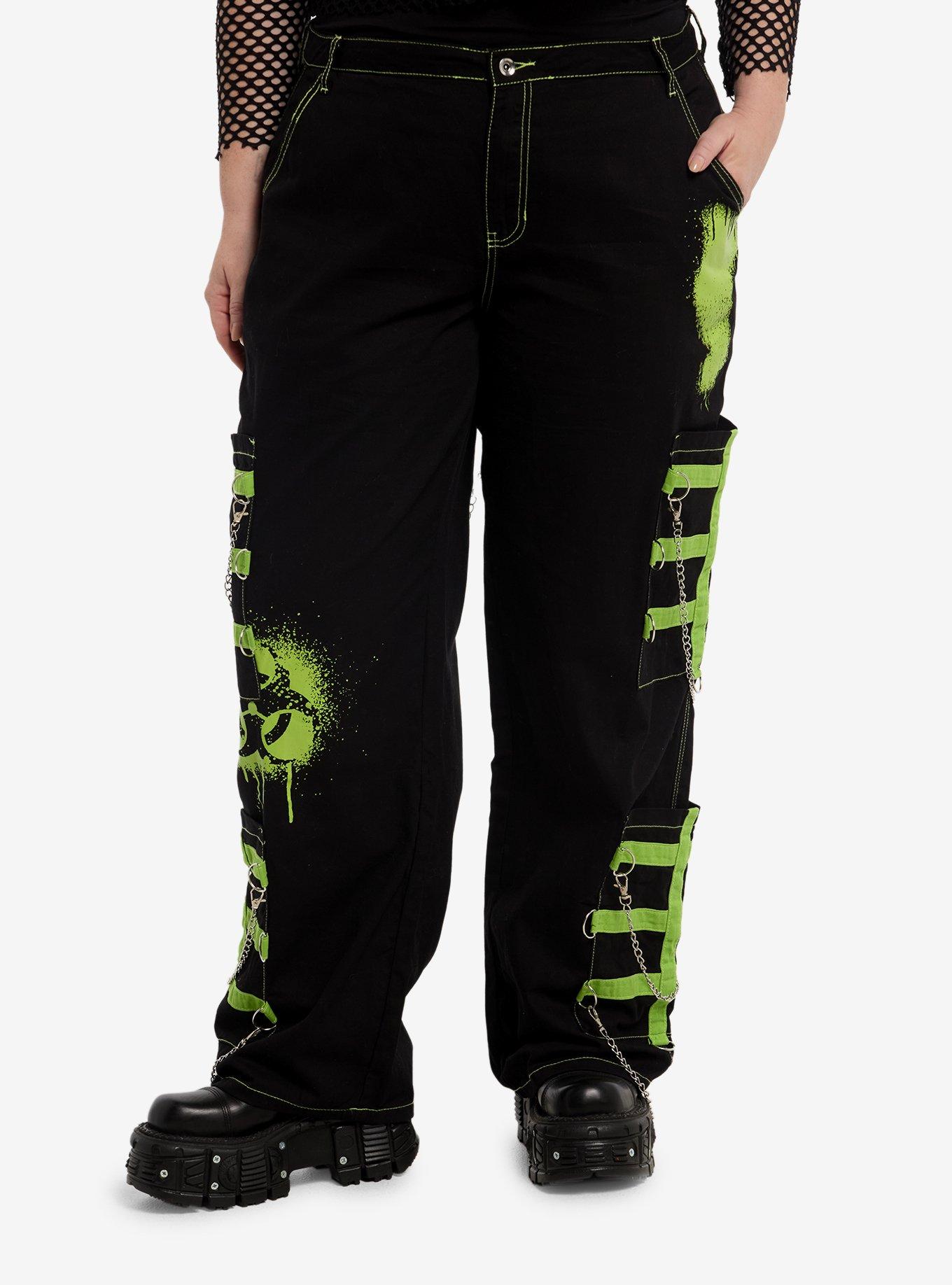 Social Collision Neon Biohazard Carpenter Pants Plus Size, , hi-res