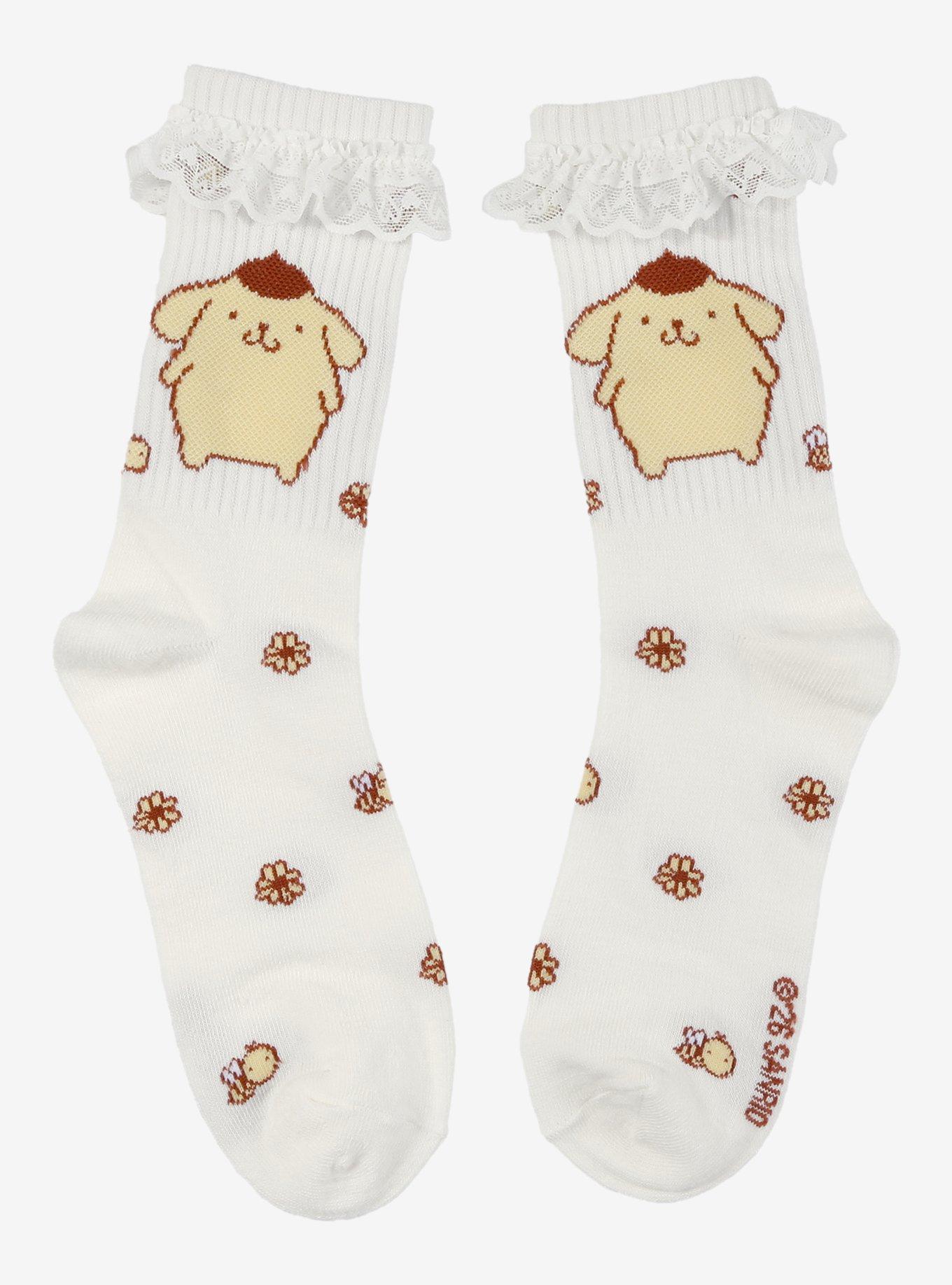 Pompompurin Ruffle Crew Socks, , hi-res