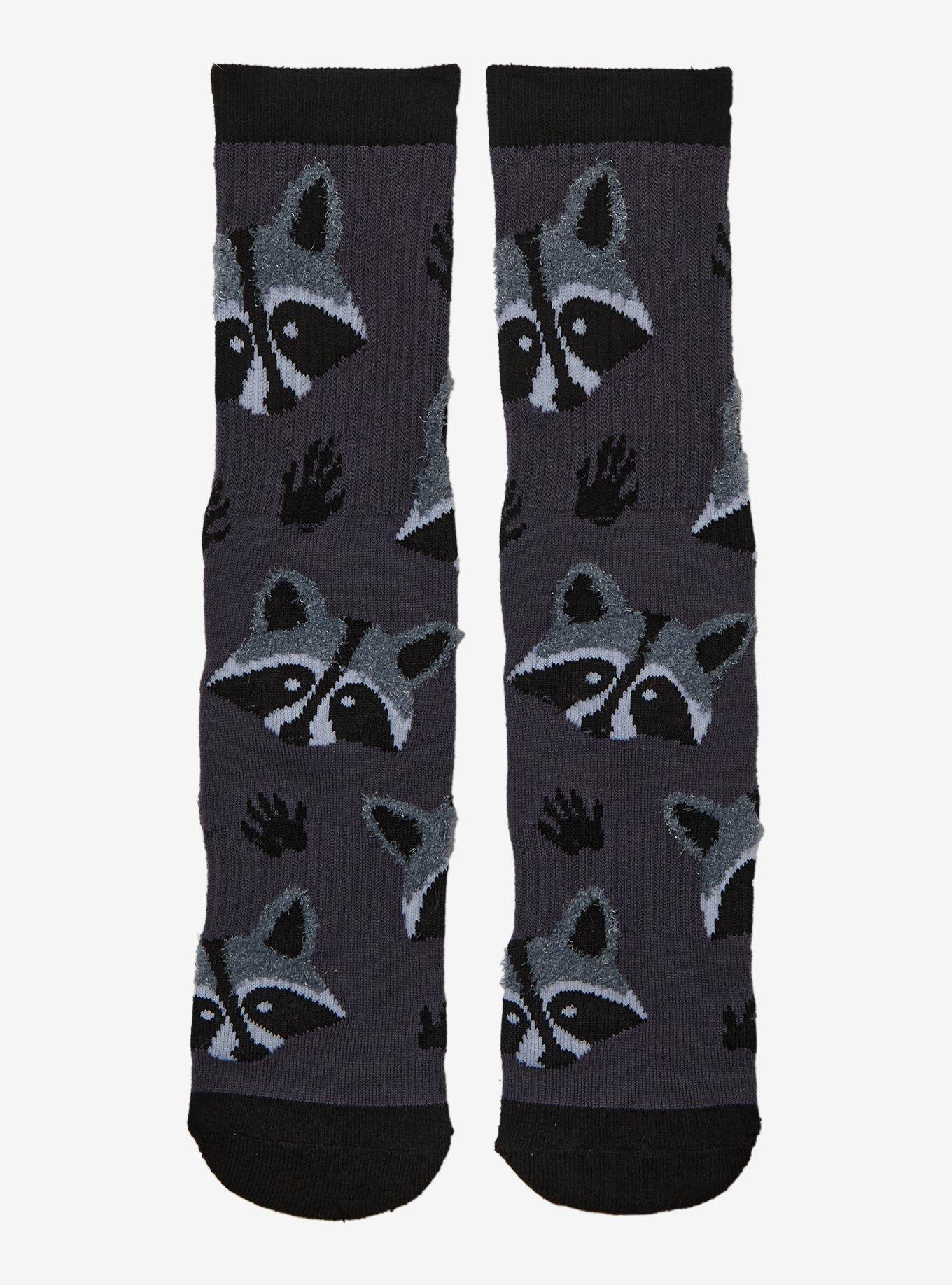 Raccoon Paws Crew Socks, , hi-res
