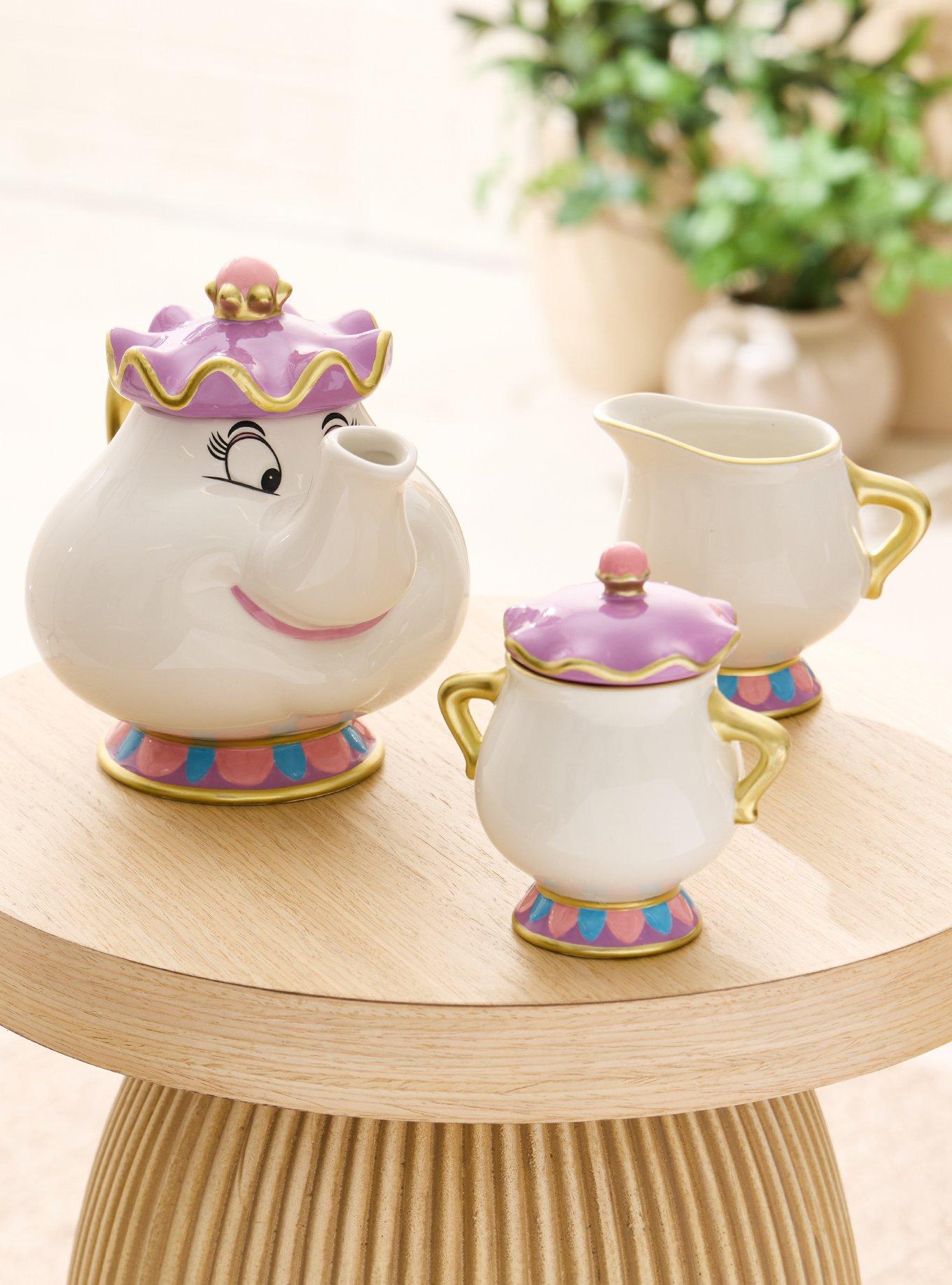 Disney Beauty and The Beast Mrs. Potts Teapot, Sugar Bowl & Cream Set - BoxLunch Exclusive, , hi-res
