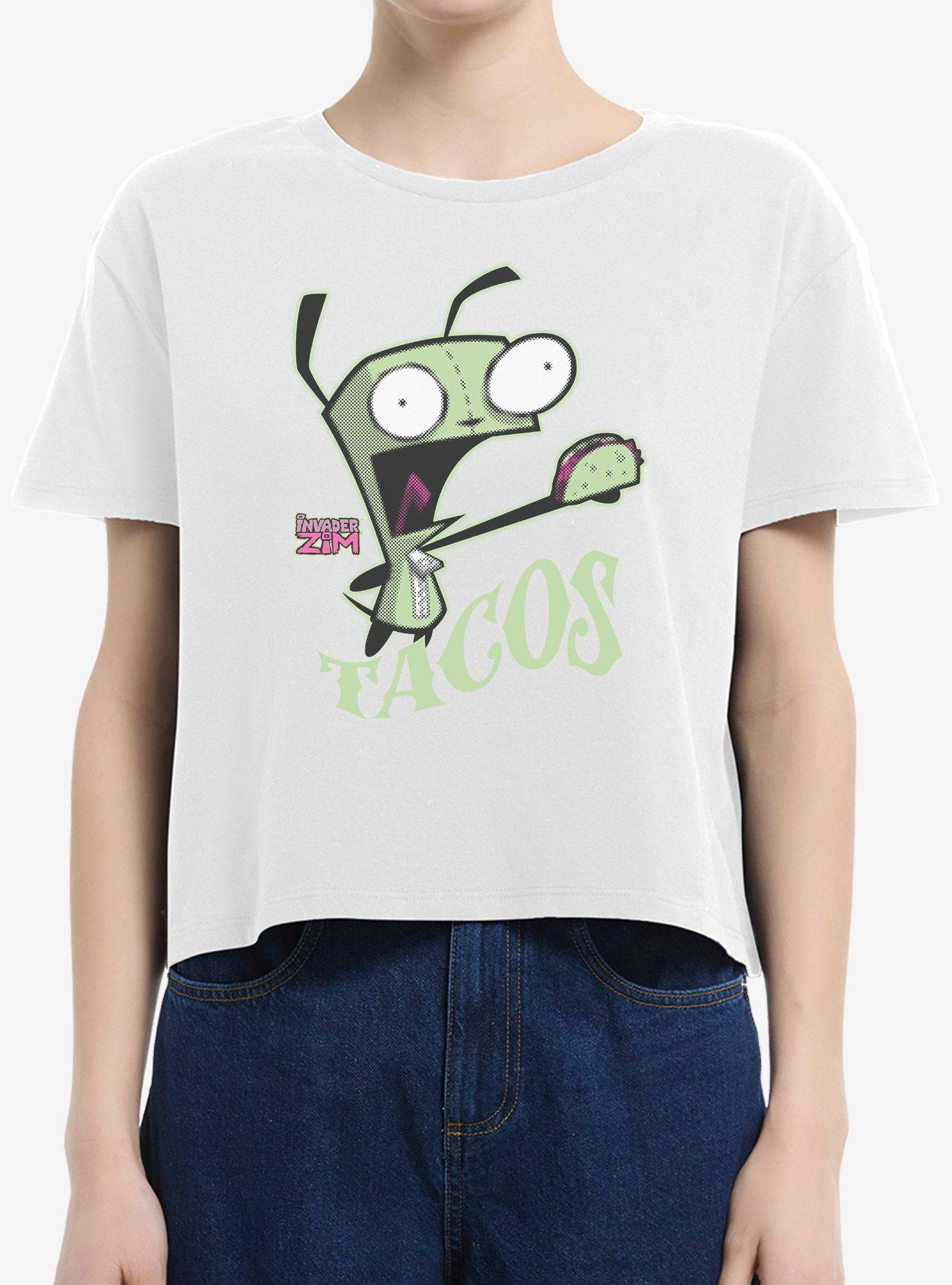 Invader Zim GIR Tacos Boxy Crop Girls T-Shirt, , hi-res