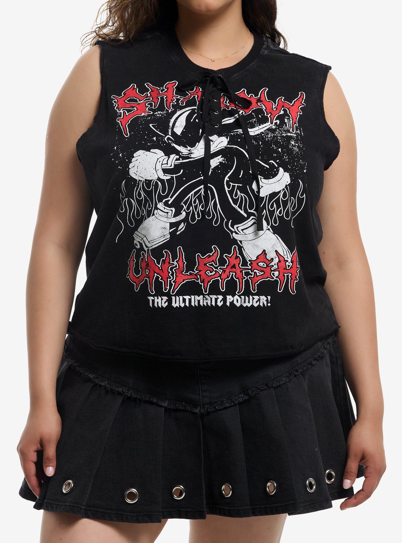 Sonic The Hedgehog Shadow Lace-Up Muscle Tank Top Plus Size, , hi-res
