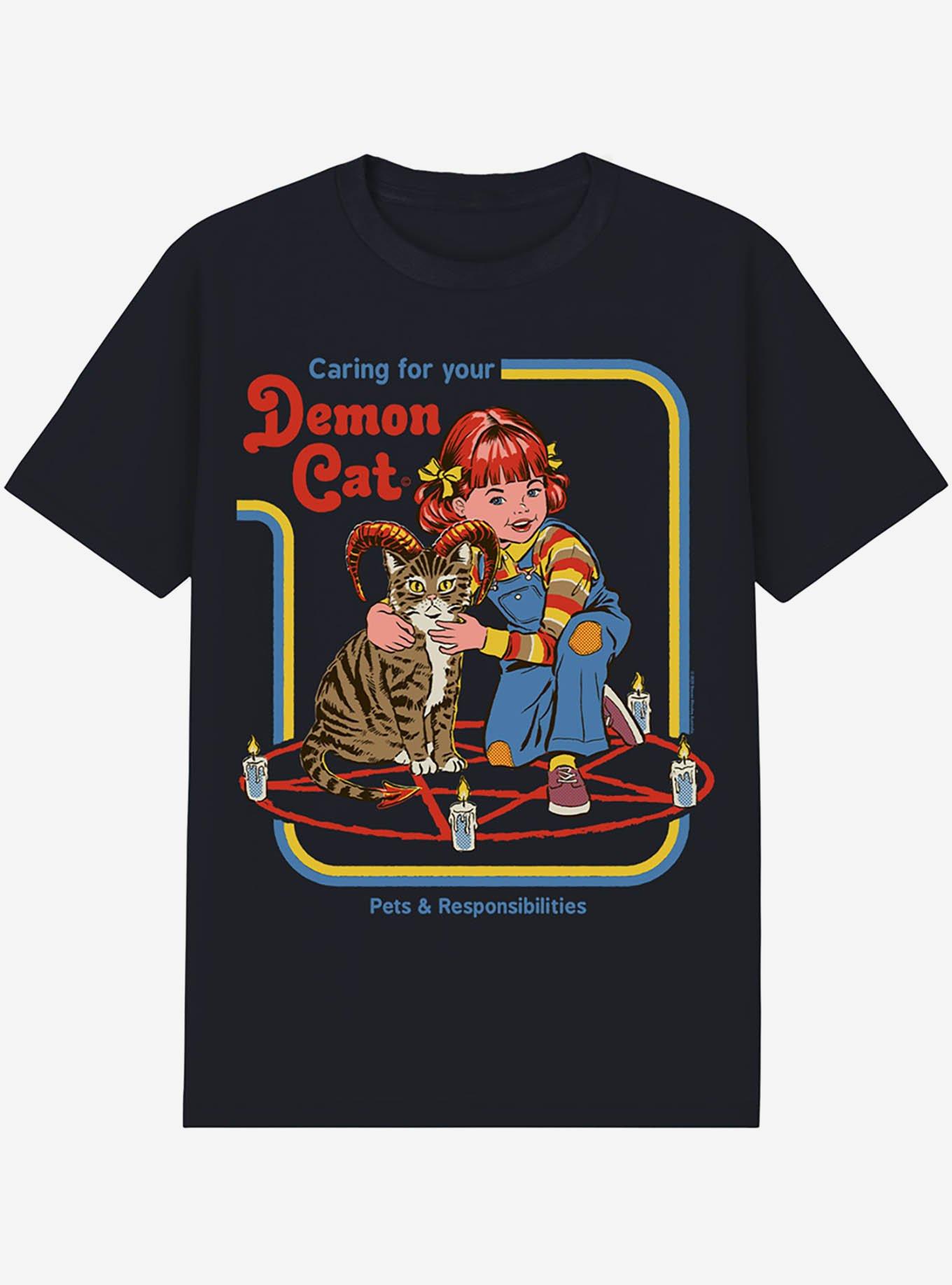 Steven Rhodes Caring For Your Demon Cat T-Shirt, , hi-res